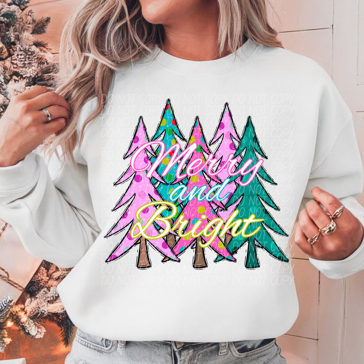 Merry and Bright Neon 66766 DTF transfer