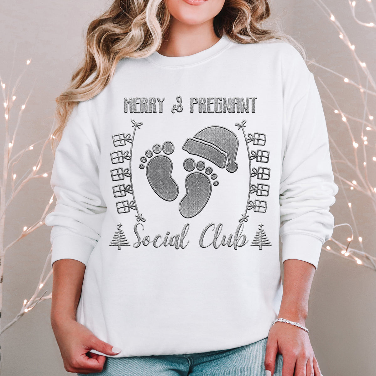 Merry And Pregnant Social Club Black 63977 DTF transfer