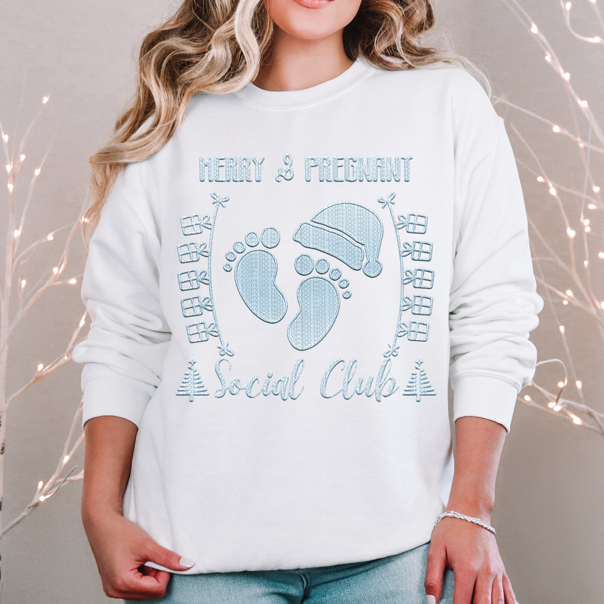 Merry And Pregnant Social Club Blue 63978 DTF transfer