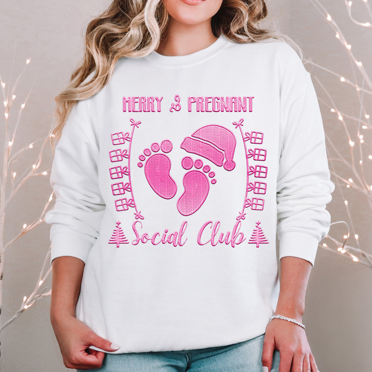 Merry And Pregnant Social Club Pink 63981 DTF transfer