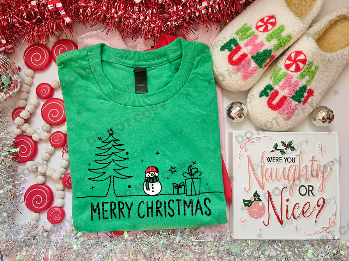 Merry Christmas fine line (HW) DTF Transfer