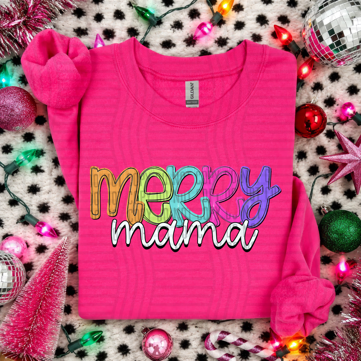 Merry mama-Christmas script words (Caplinger) DTF Transfer