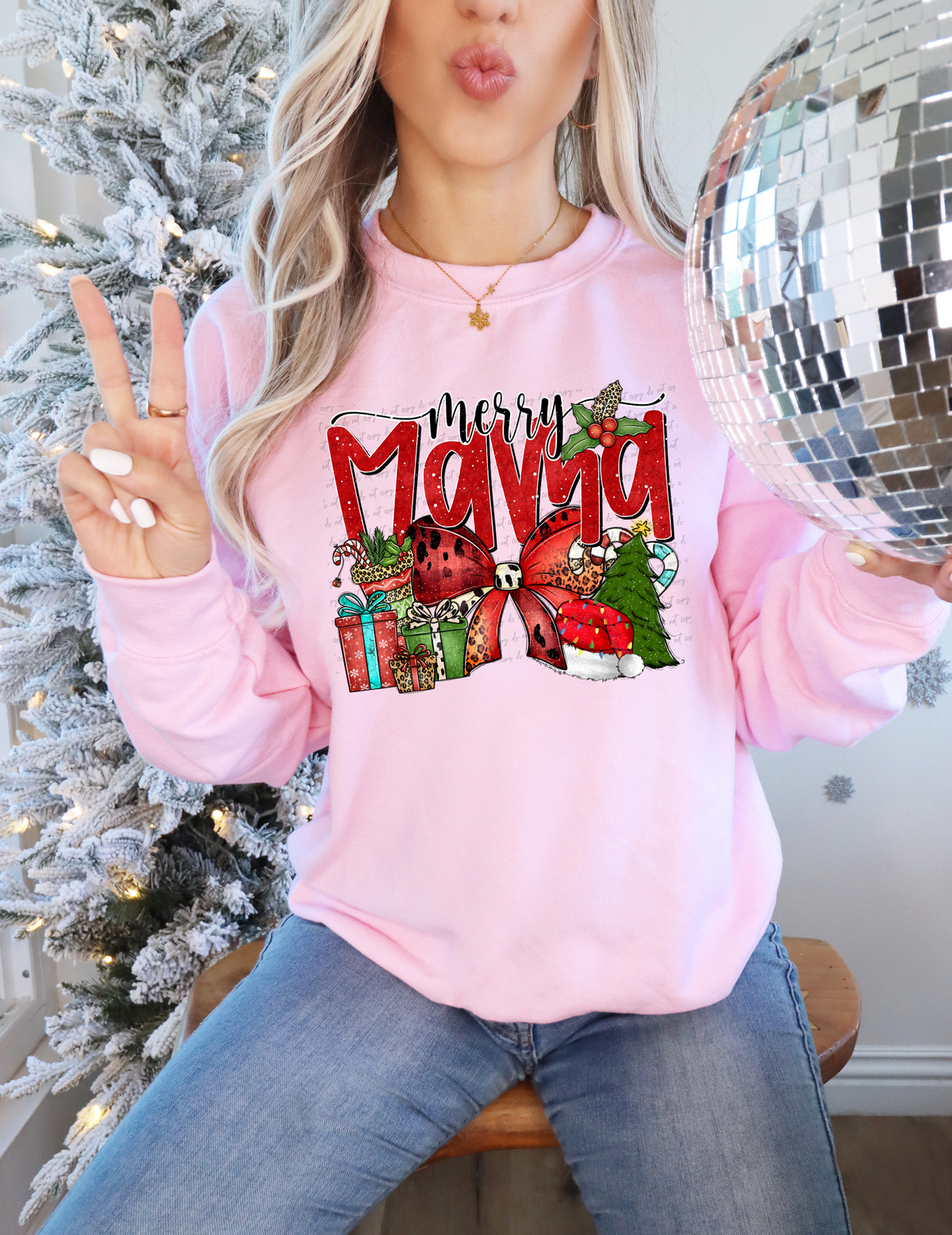 Merry Mama Bow Gifts 59951 DTF Transfer