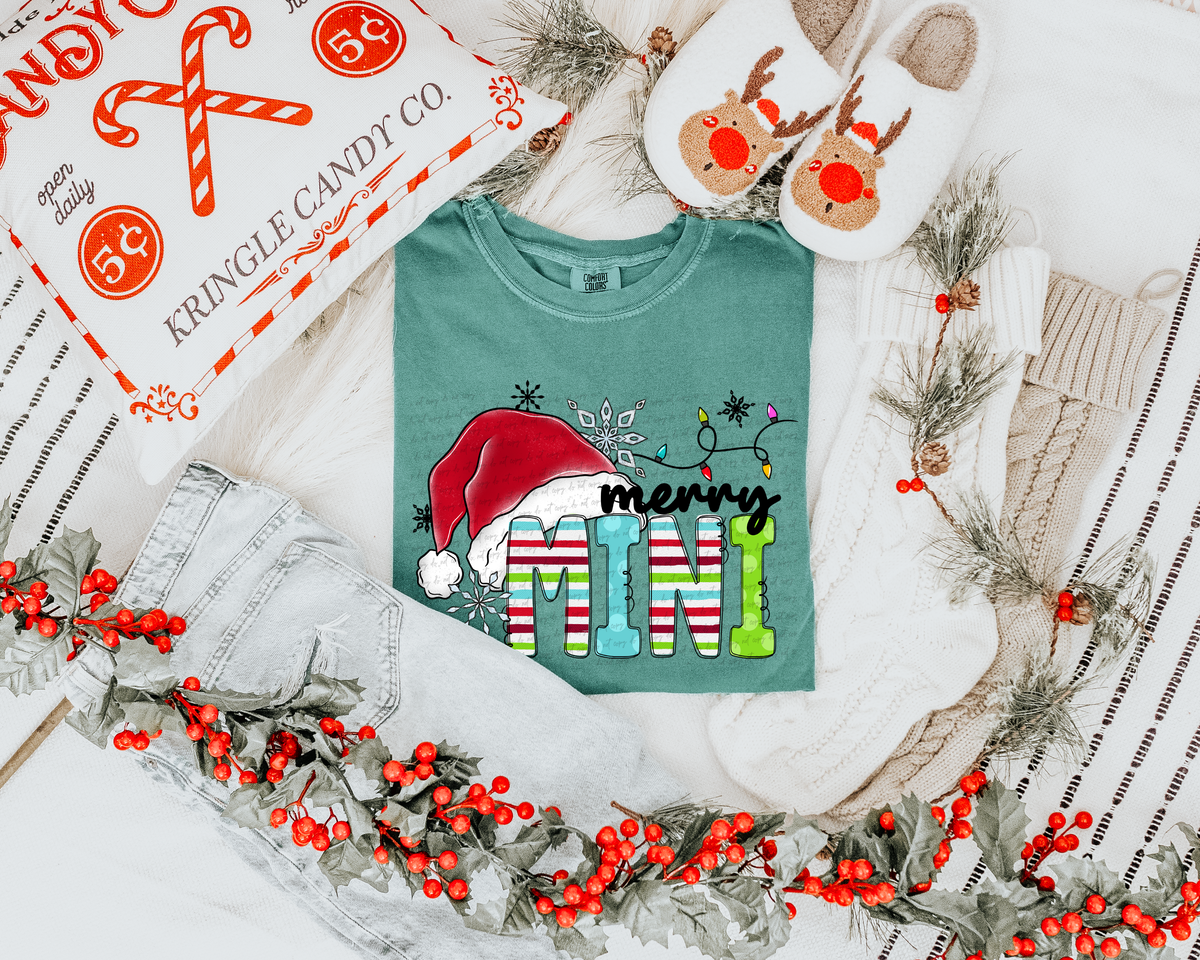 Merry Mini Christmas Hat And Lights 61969 DTF transfer