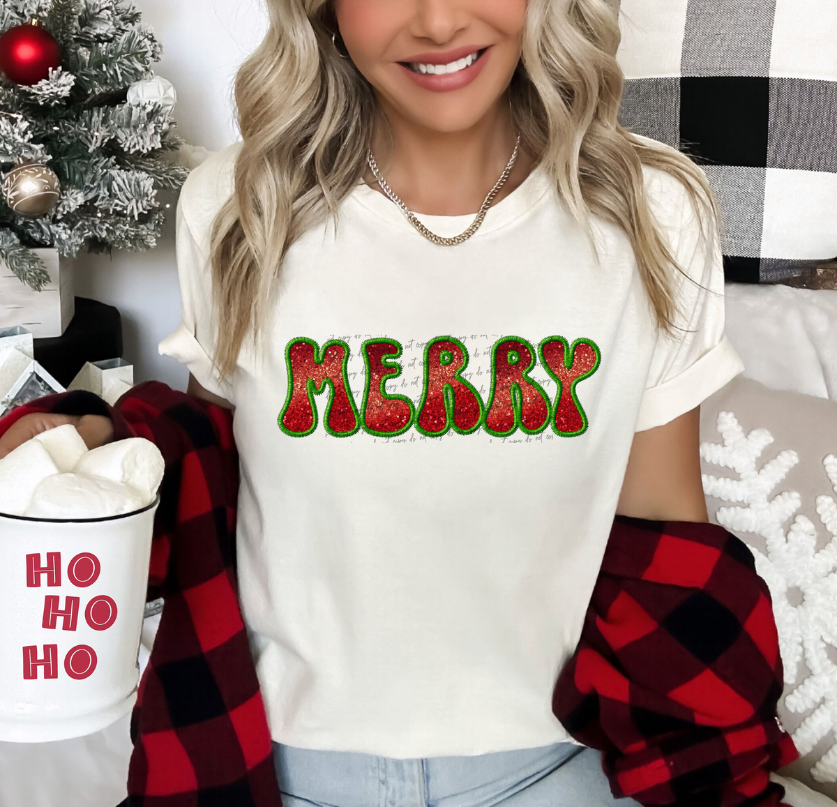 Merry Red Glitter 42596 DTF transfer