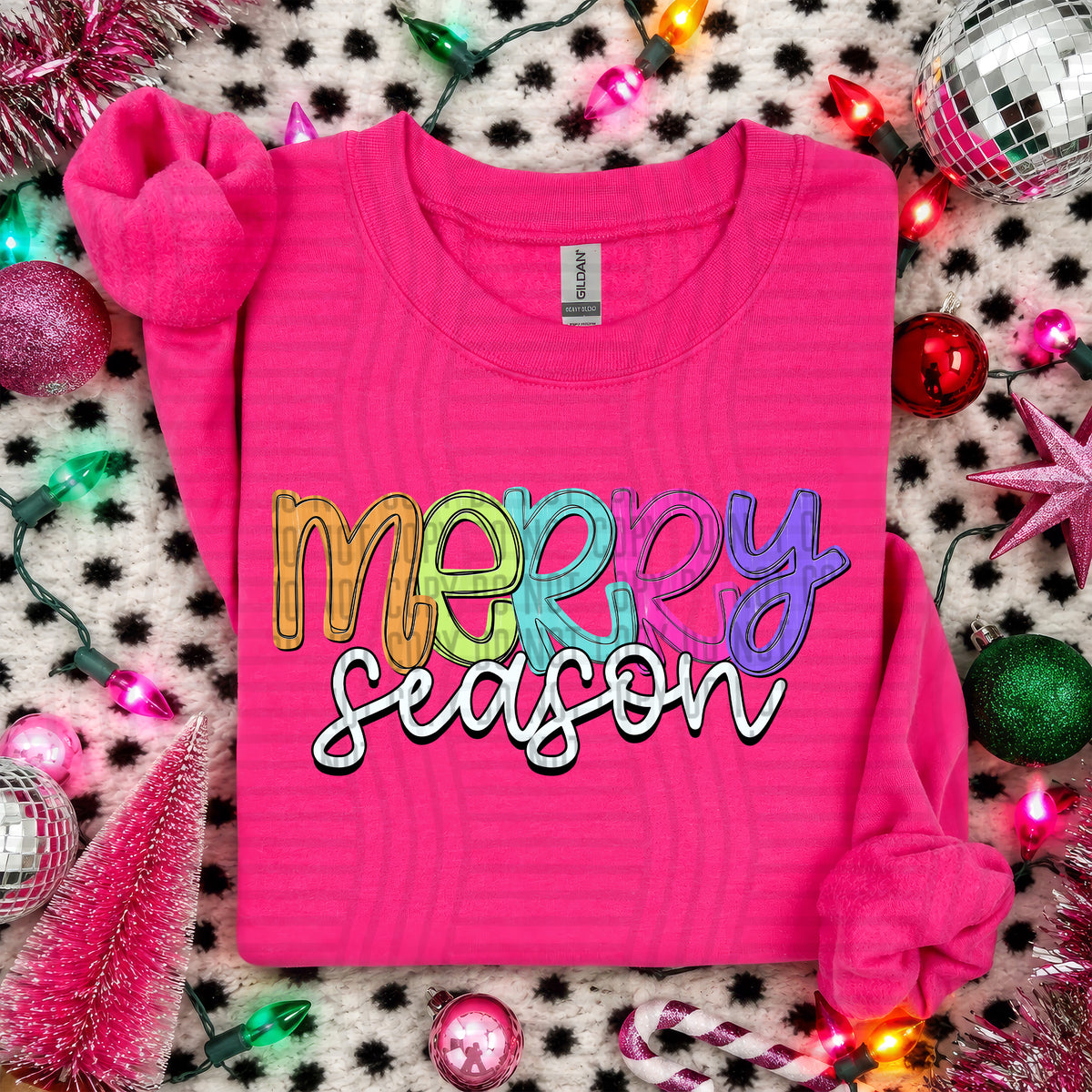 Merry season-Christmas script words (Caplinger) DTF Transfer