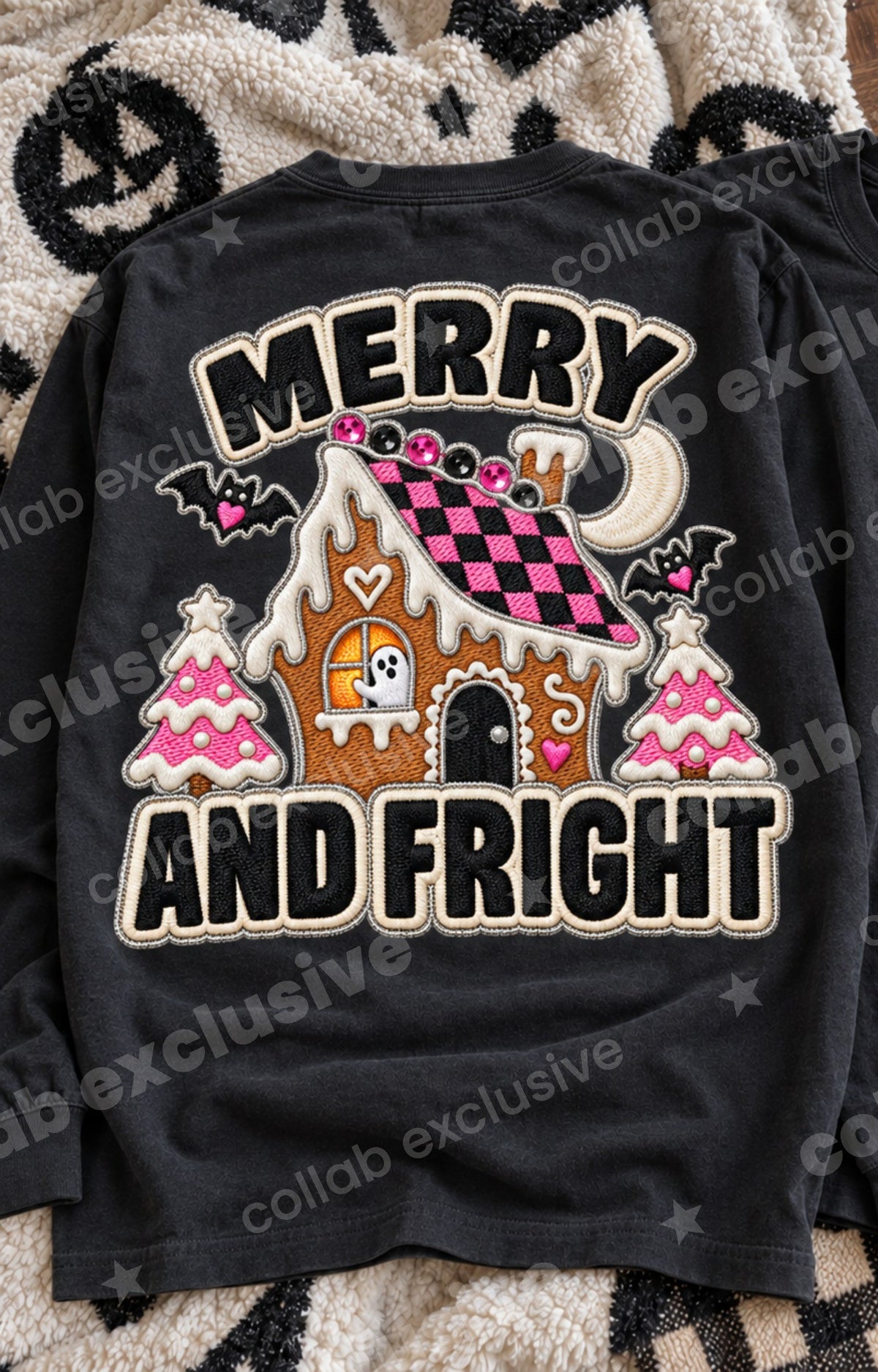 Merry and fright gingerbread house DTF Transfer