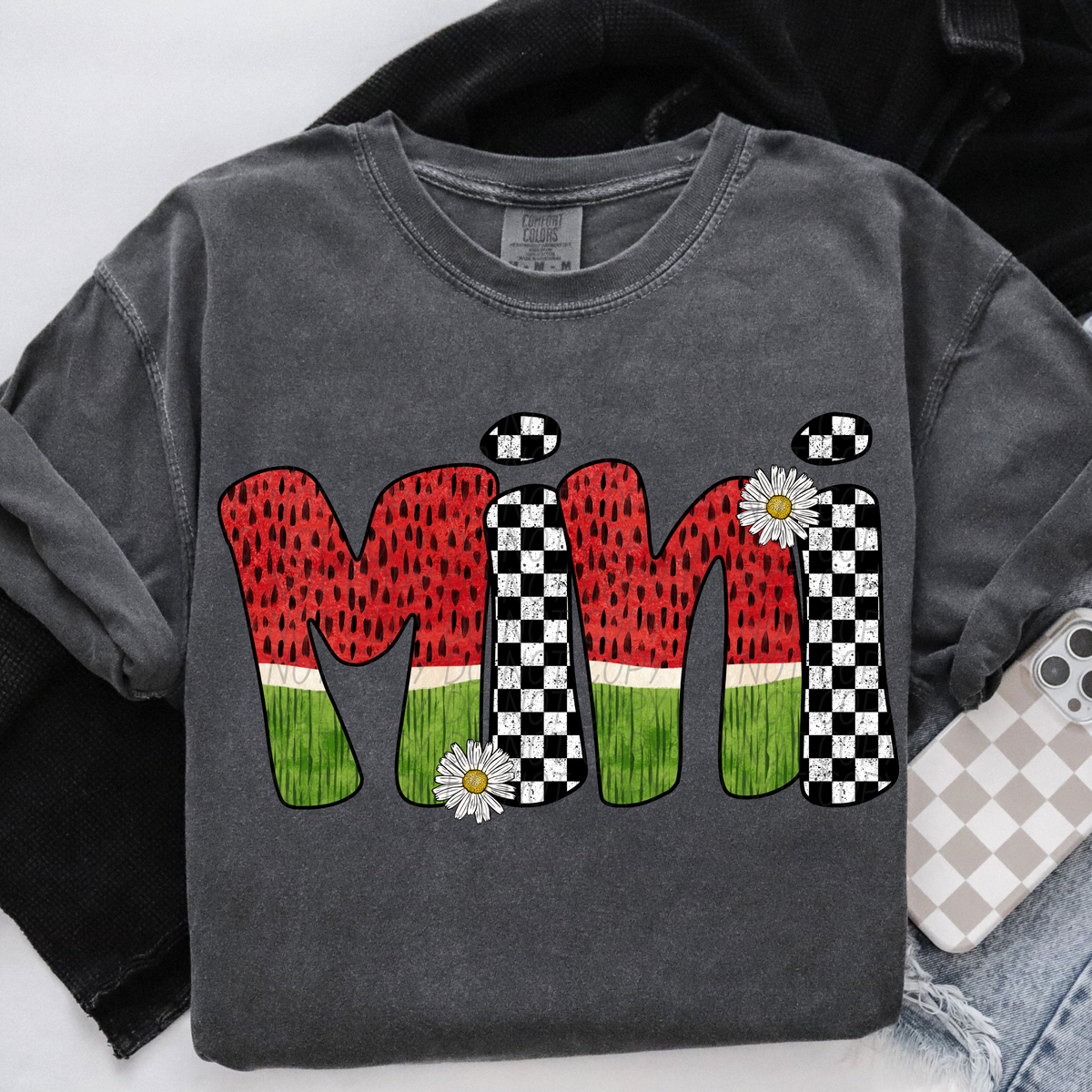 Mini Watermelon Checkered Font (City) DTF transfer