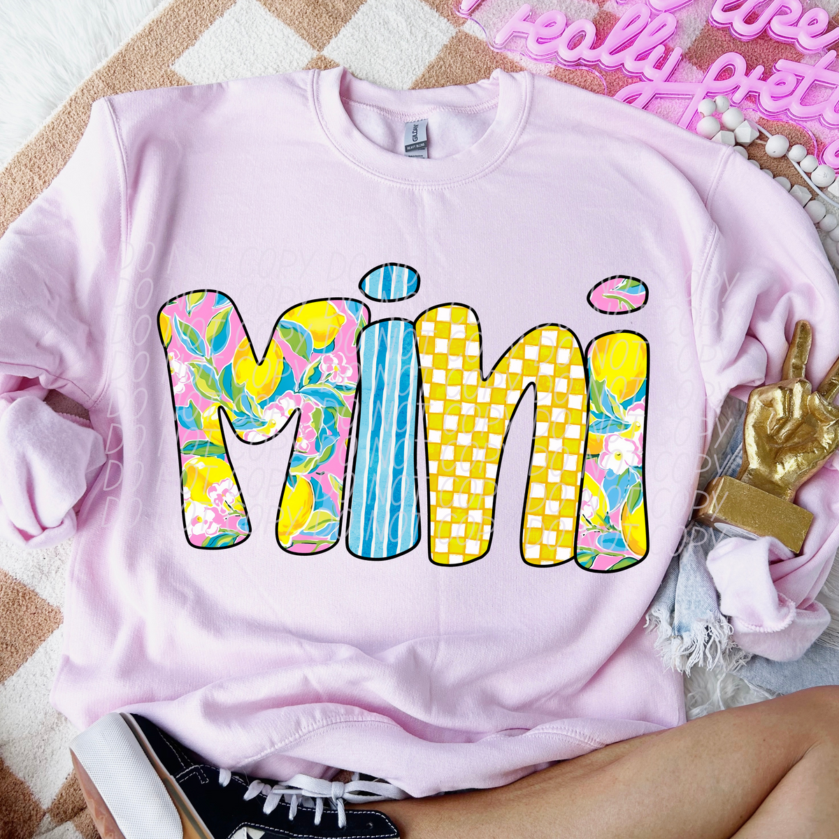 Mini Lemon Font (City) DTF transfer