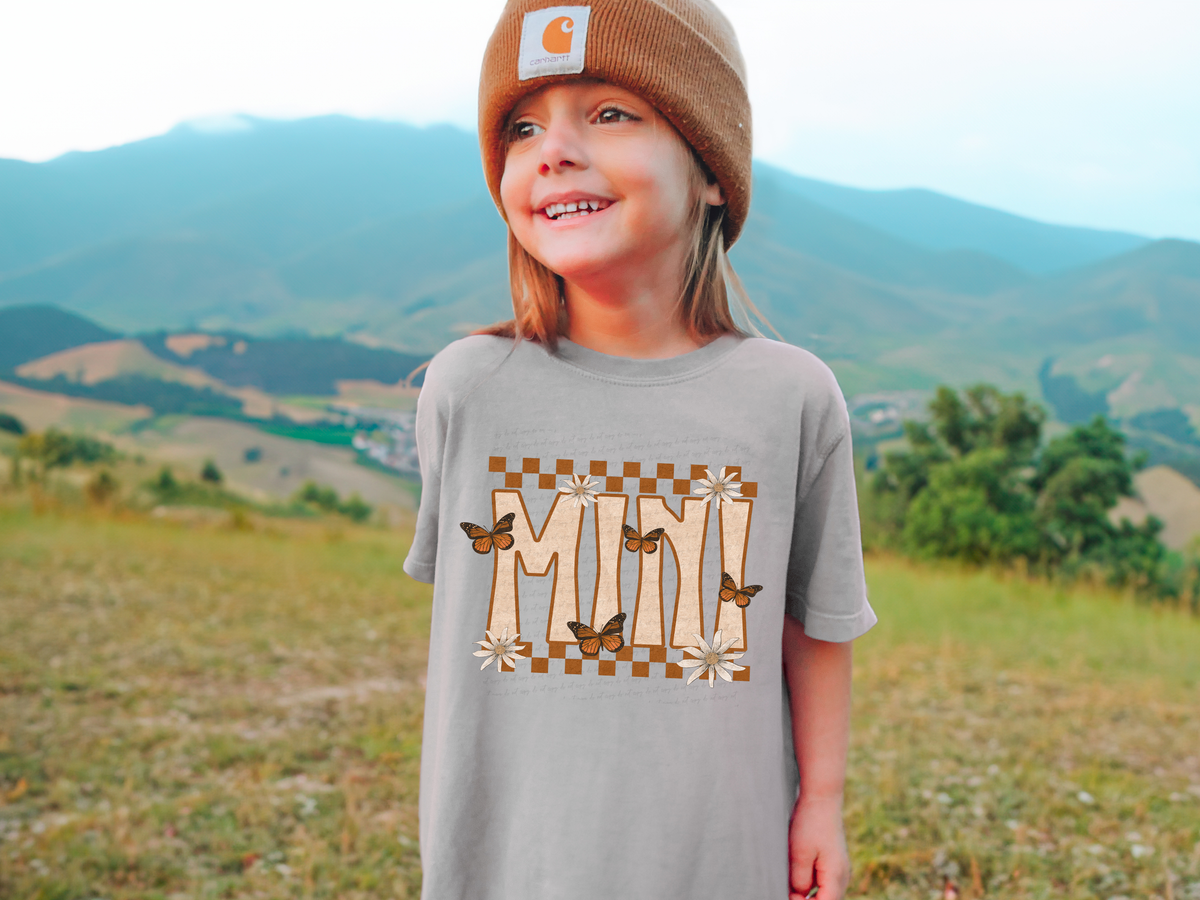 Mini Brown Checkered Butterflies 116332 DTF Transfer