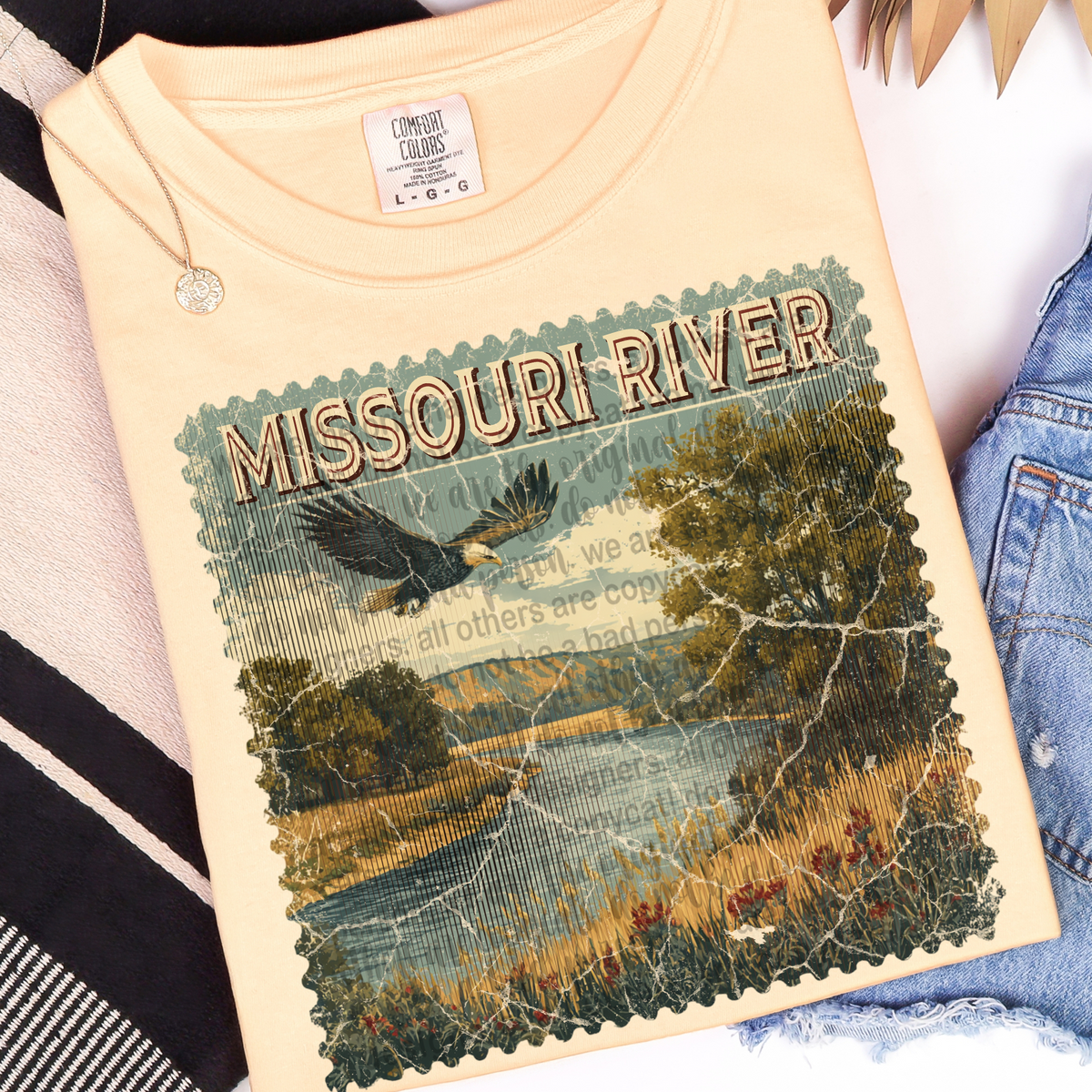 Missouri River vintage stamp (TTD) DTF transfer