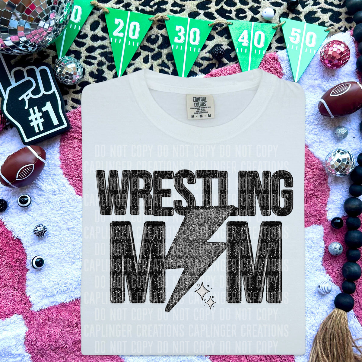 Wrestling mom lightning bolt (Caplinger) DTF transfer