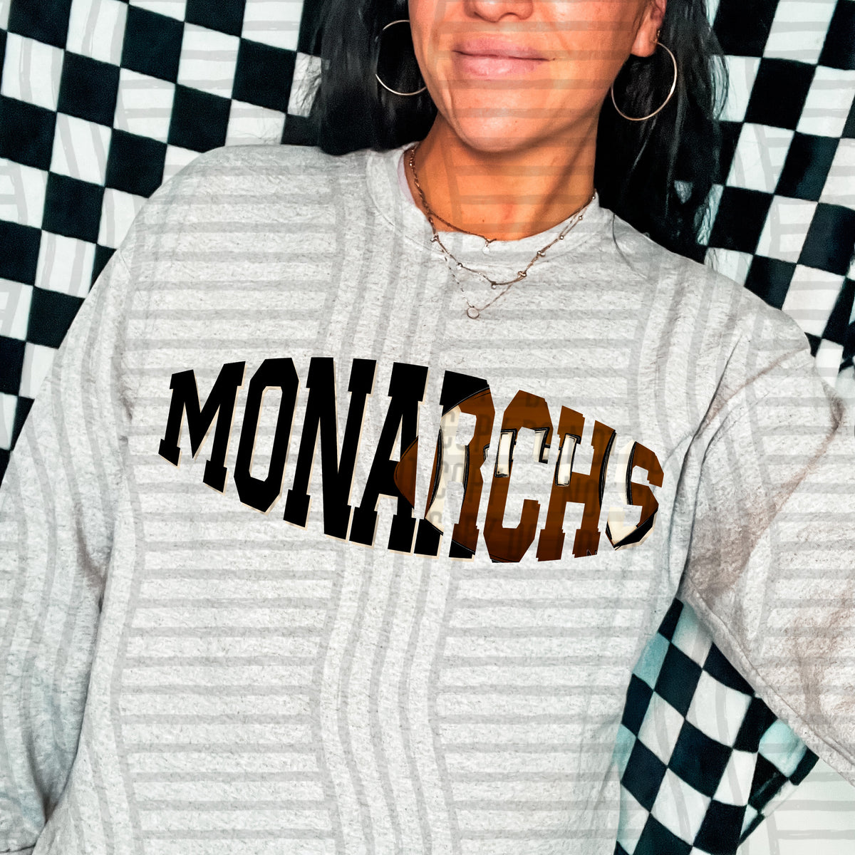 Monarchs varsity clipped football (Caplinger) DTF transfer