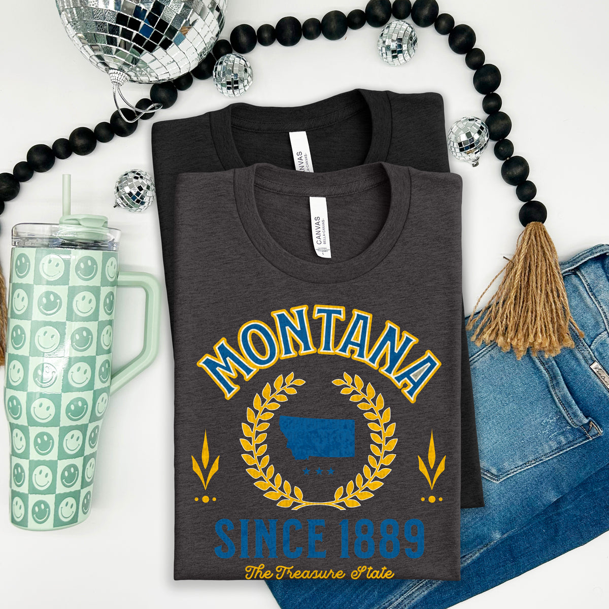 Montana Varsity Letters YELLOW and BLUE 105110 DTF transfer