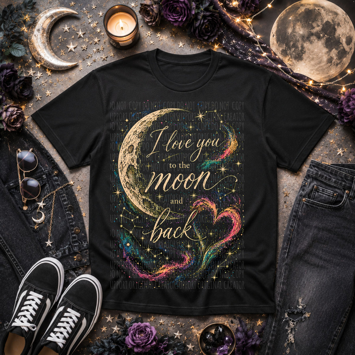 I love you to the moon and back (Starlight) DTF Transfer