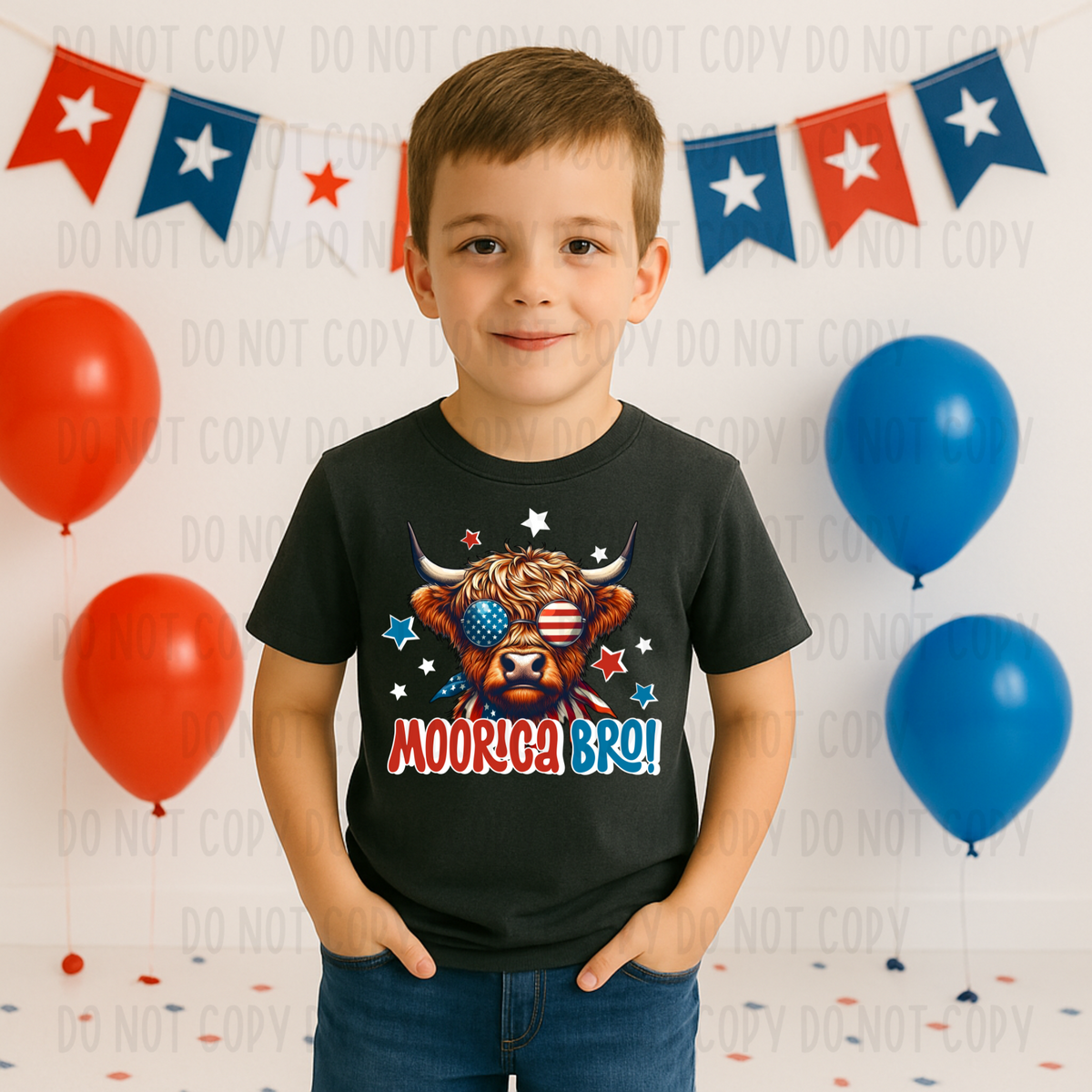 Moorica Bro! Patriotic Heifer (Canvista) 101772 DTF transfer
