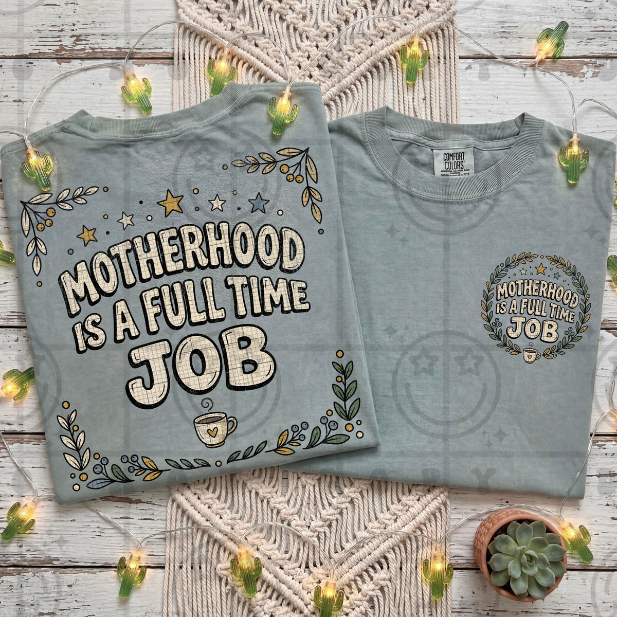 Motherhood is a fulltime job floral frame (BACK ONLY) (HW) DTF Transfer
