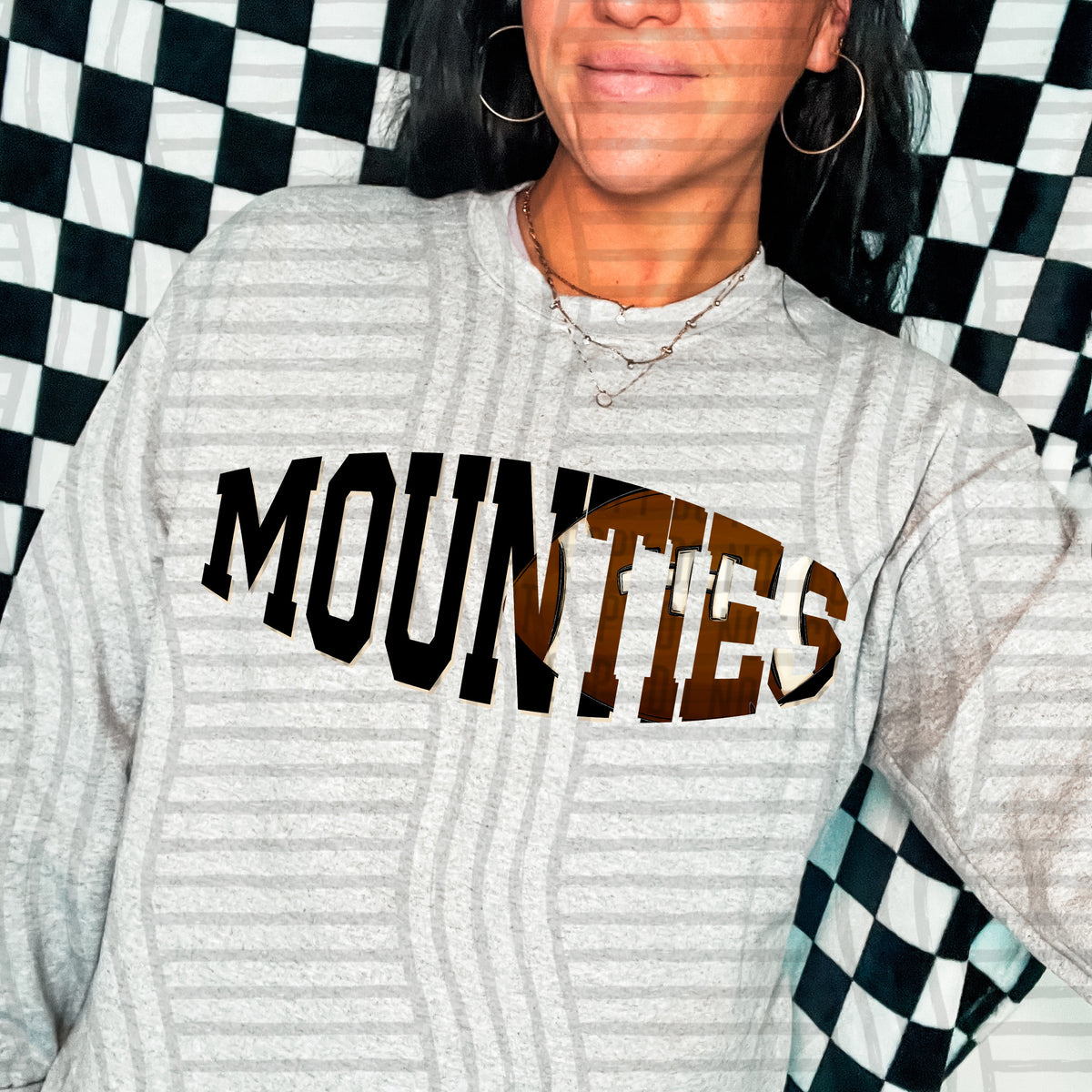 Mounties varsity clipped football (Caplinger) DTF transfer