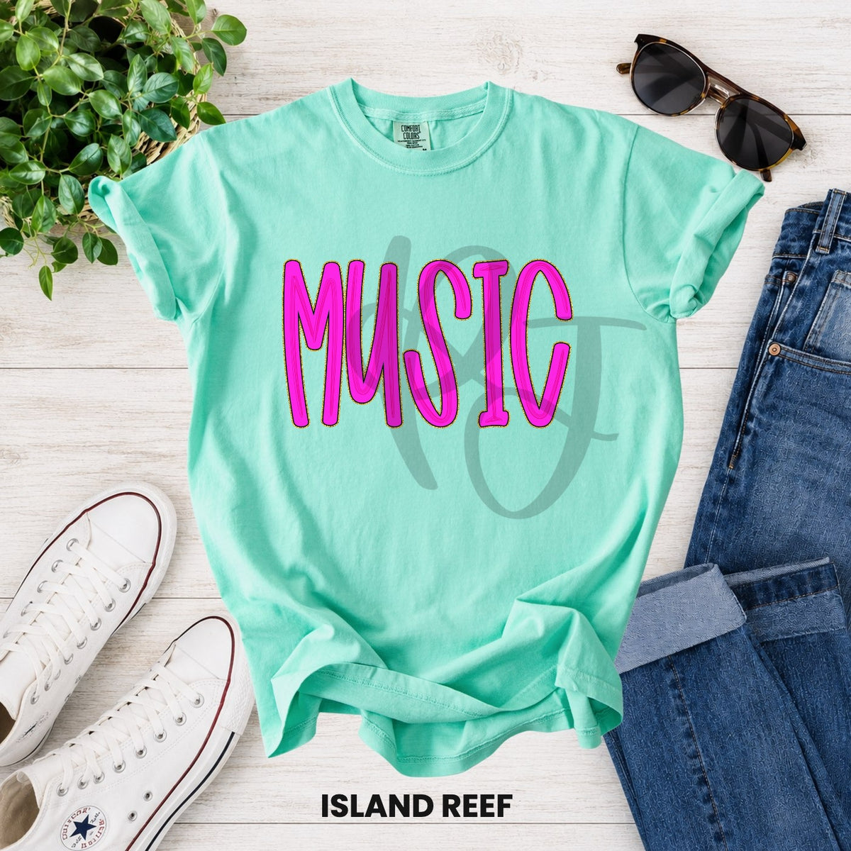 Music bright pink (Parker) DTF transfer