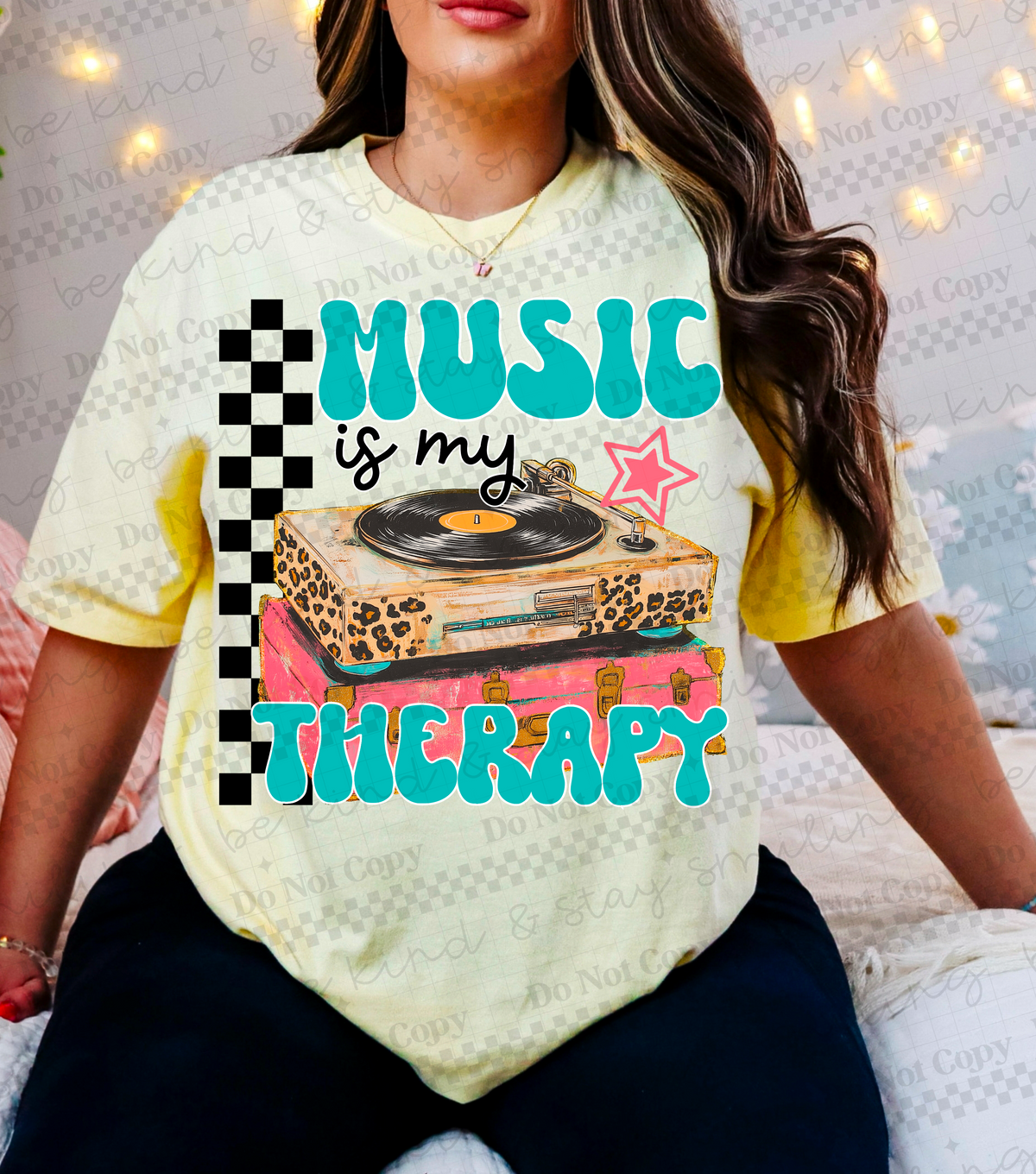 Music is my therapy 109245 DTF transfer