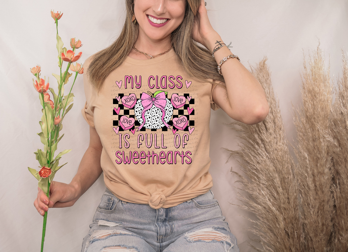 My Class Is Full Of Sweethearts Checkered Bow 81609 DTF Transfer