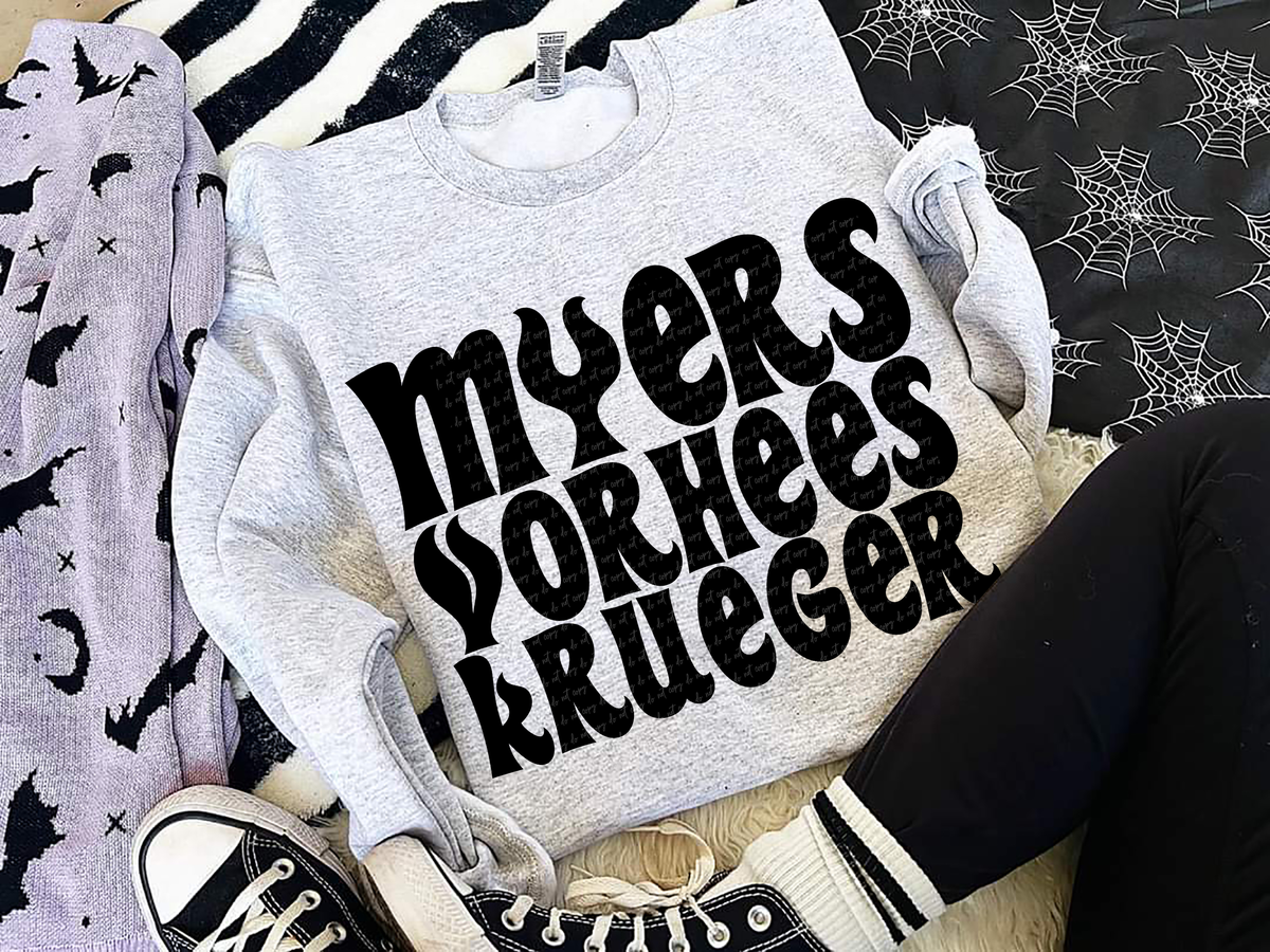 Myers Vorhees Krueger Typography 59908 DTF Transfer