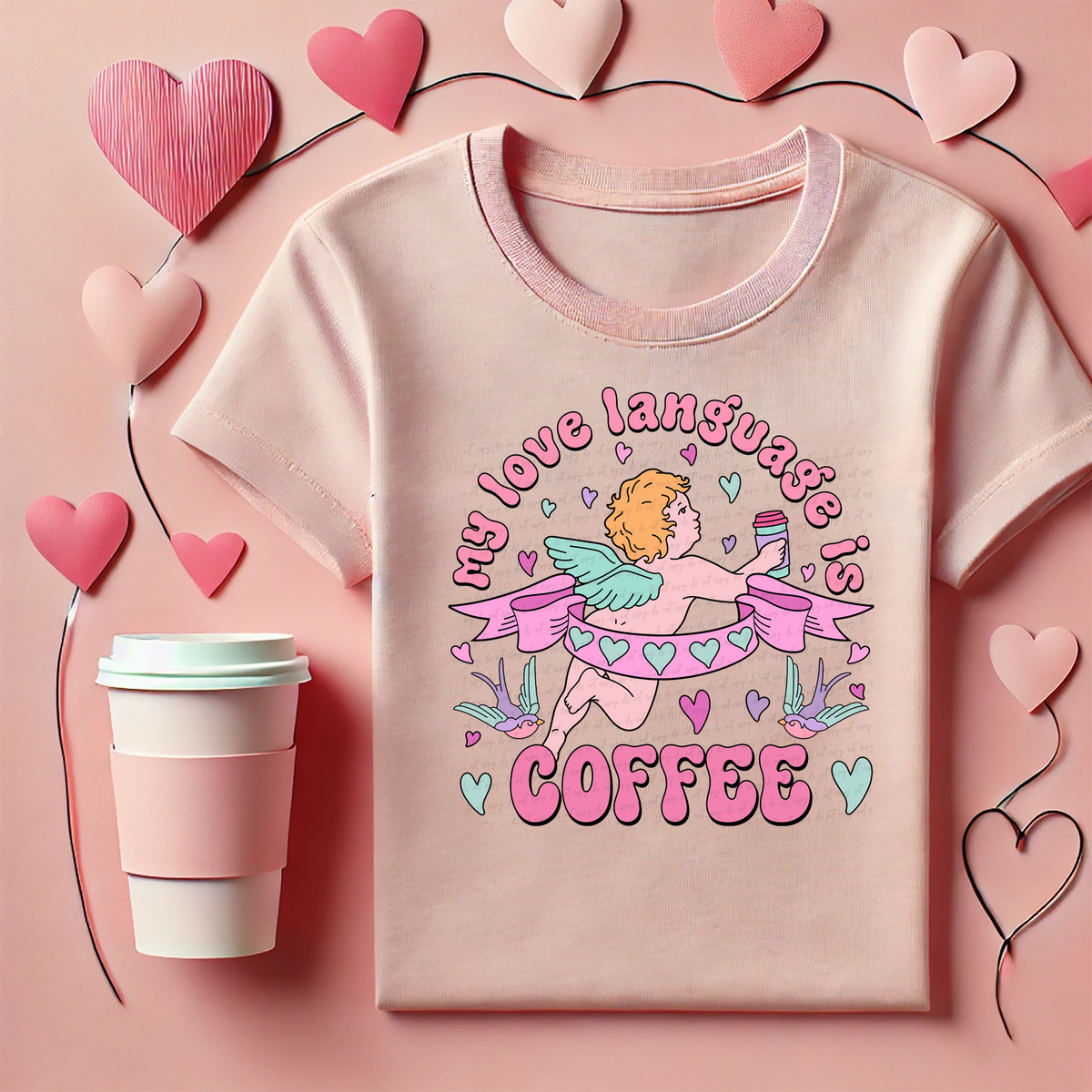 My Love Language Is Coffee Cupid 81616 DTF Transfer