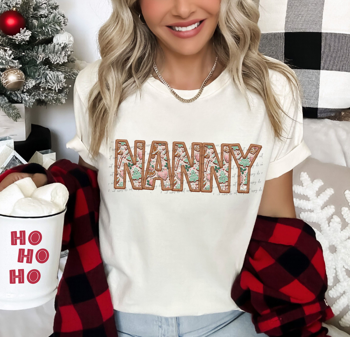 Nanny Gingerbread Faux Embroidery 61937 DTF transfer