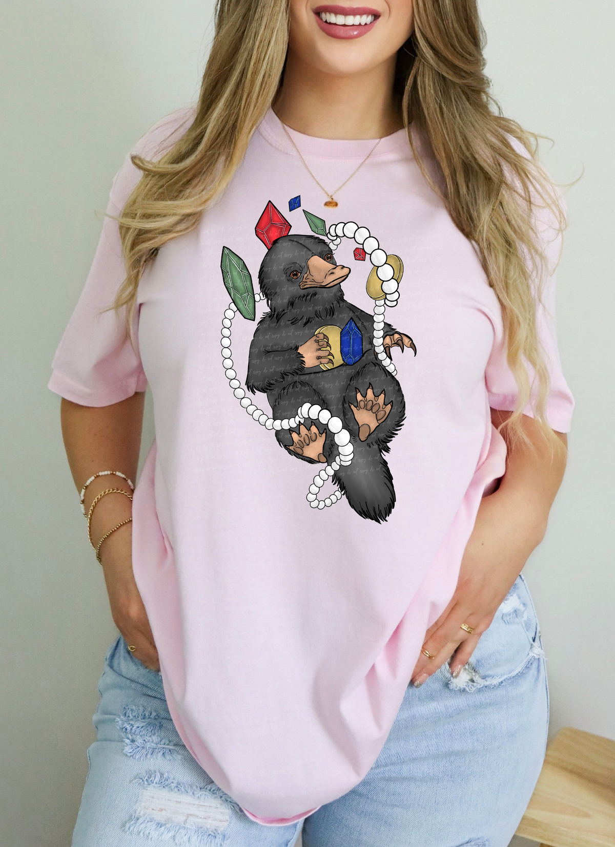 Crystal necklace with animal 115214 DTF Transfer