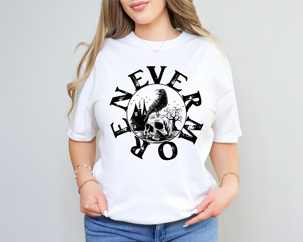 Nevermore Skull and Bird 116339 DTF transfer