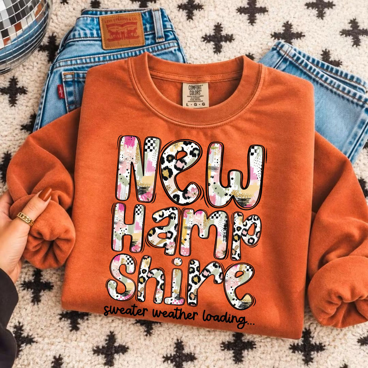 New Hampshire sweater weather loading (Vehement) DTF Transfer