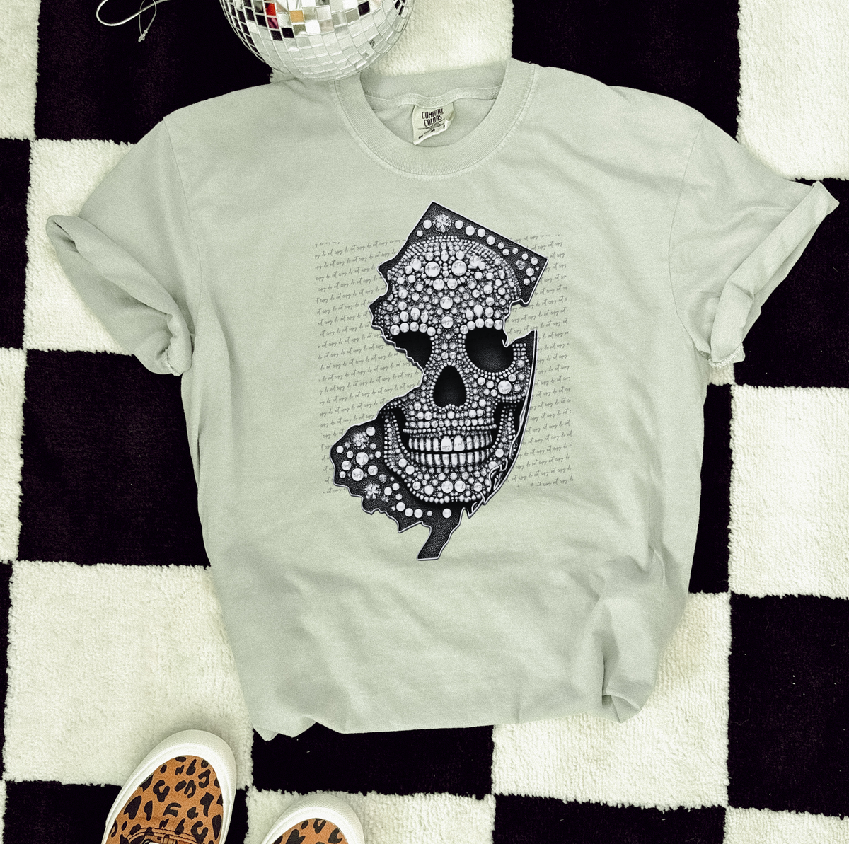 New Jersey Rhinestone Skull 42601 DTF transfer