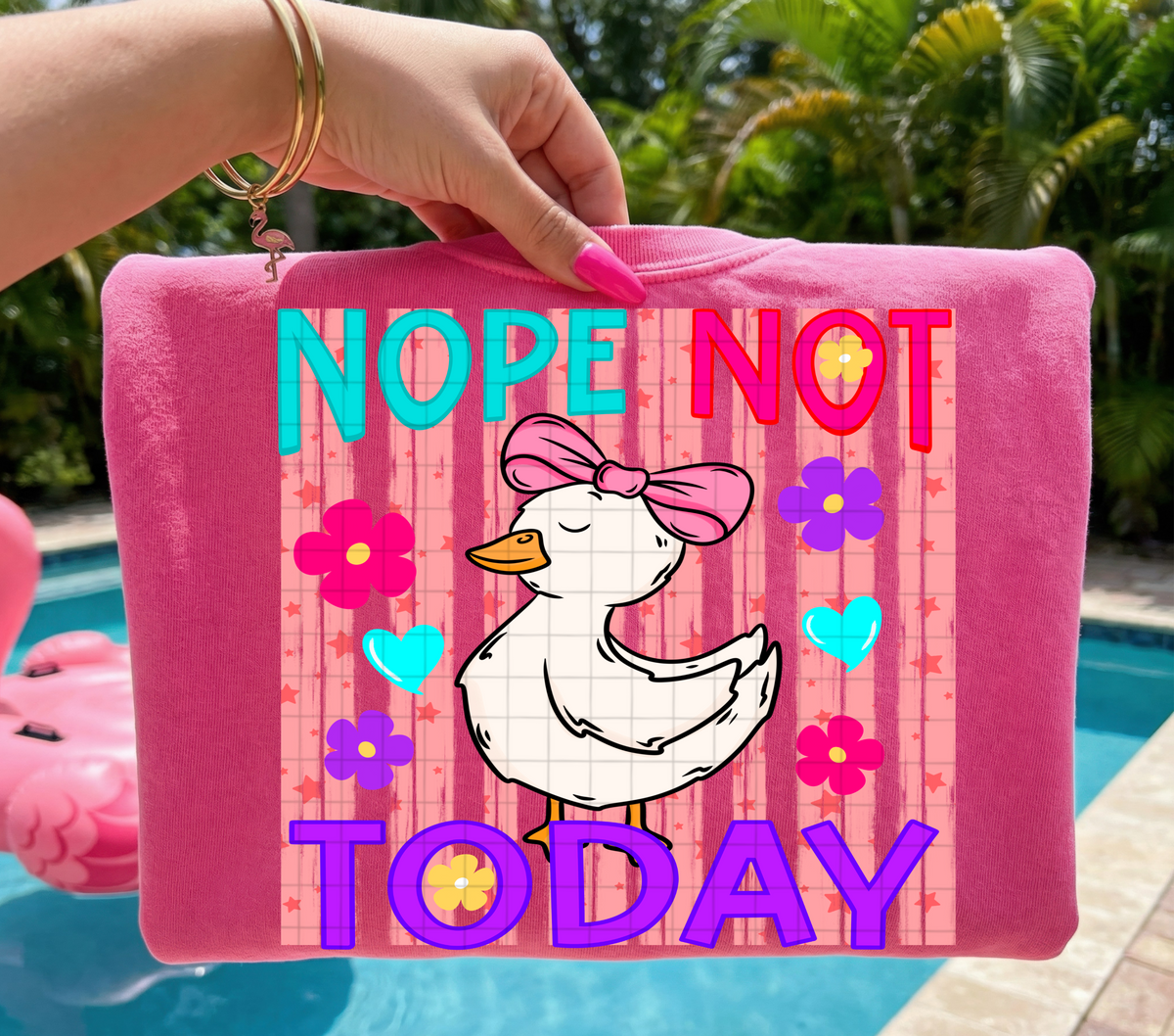 Nope not today goose with bow (Linda) DTF Transfer