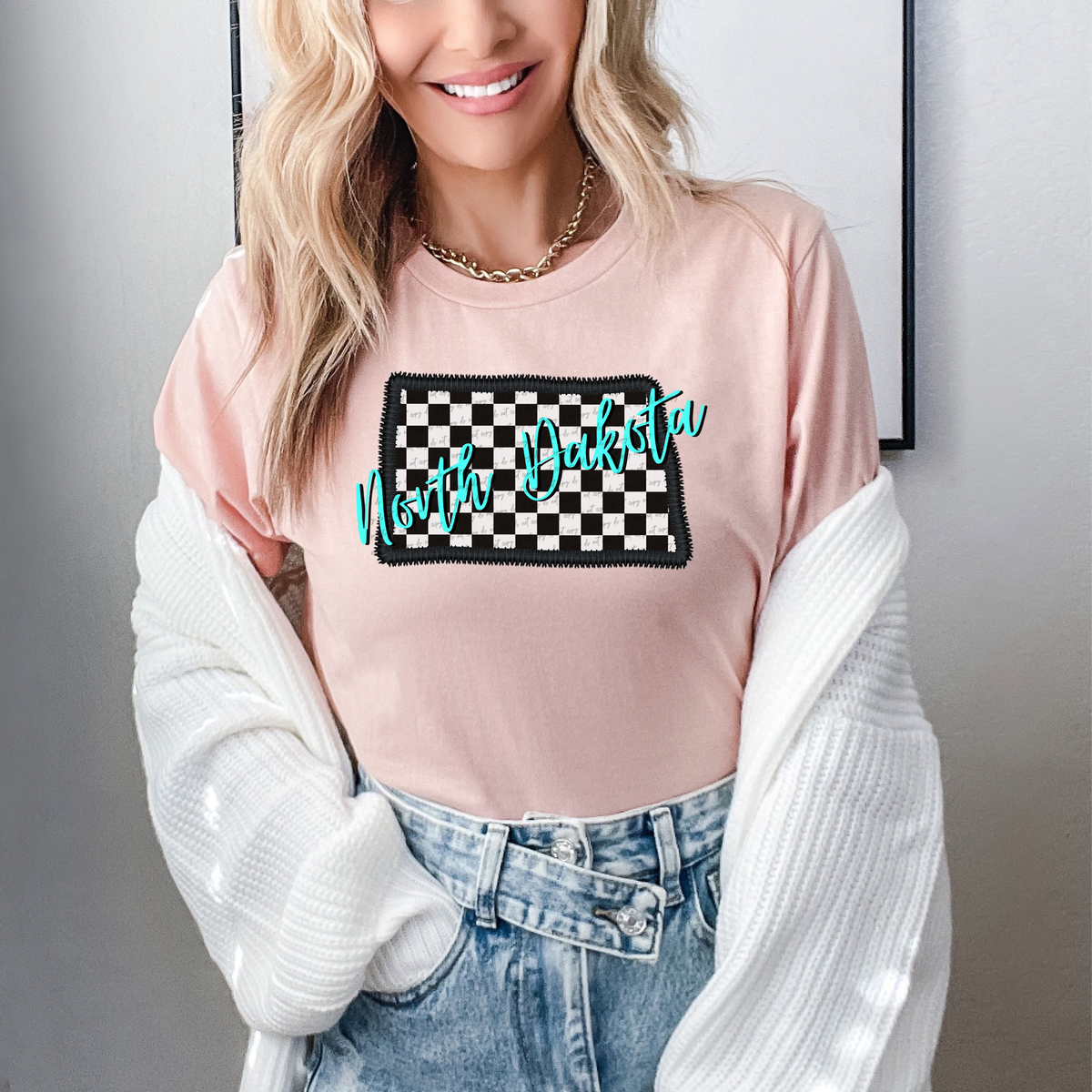 North Dakota State Checkered 59518 DTF transfer