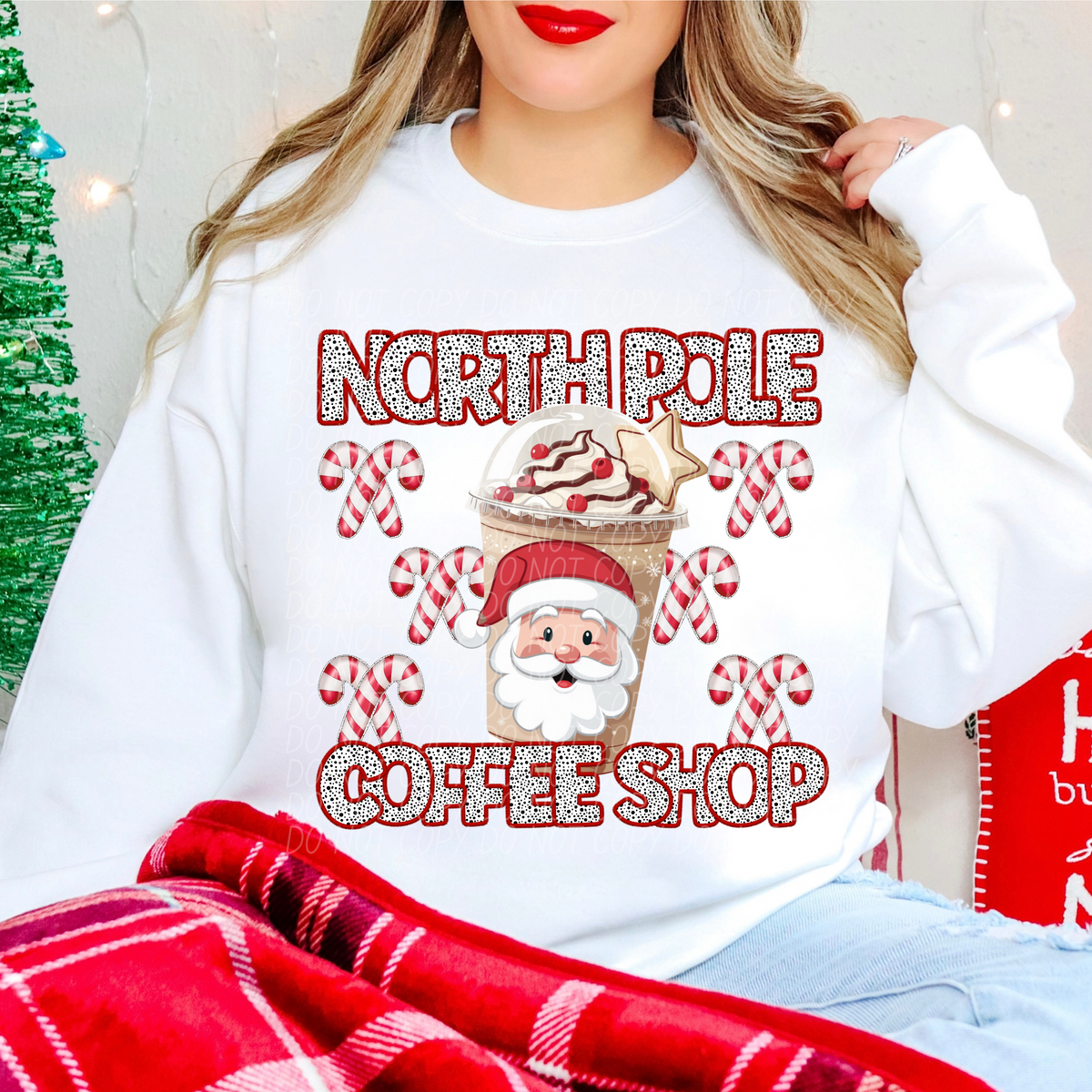 North Pole Iced Coffee Shop 66777 DTF transfer