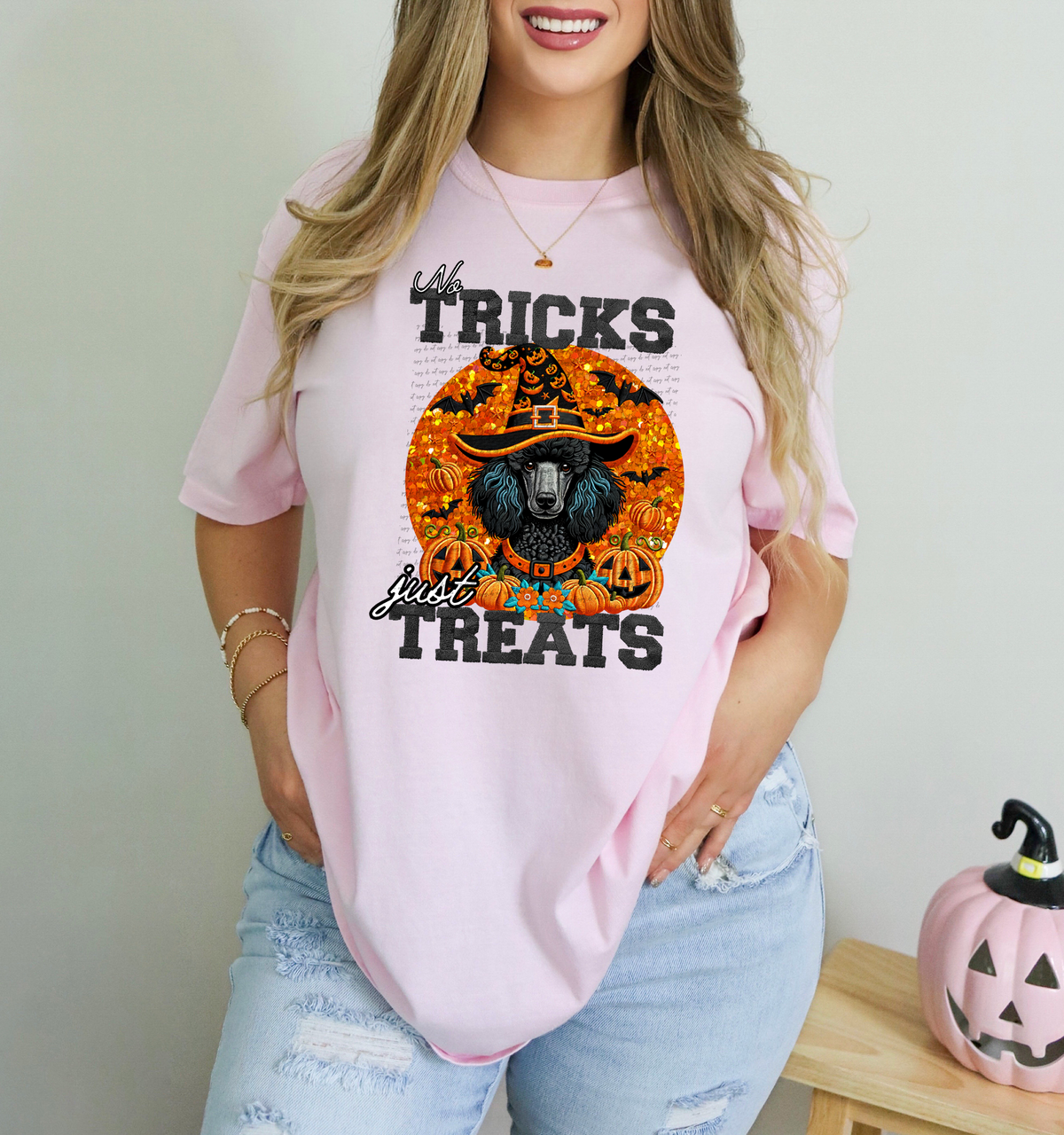 No Tricks Just Treats Poodle 42823 DTF transfer