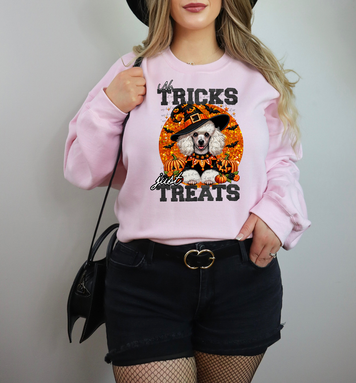 No Tricks Just Treats White Standard Poodle 42830 DTF transfer