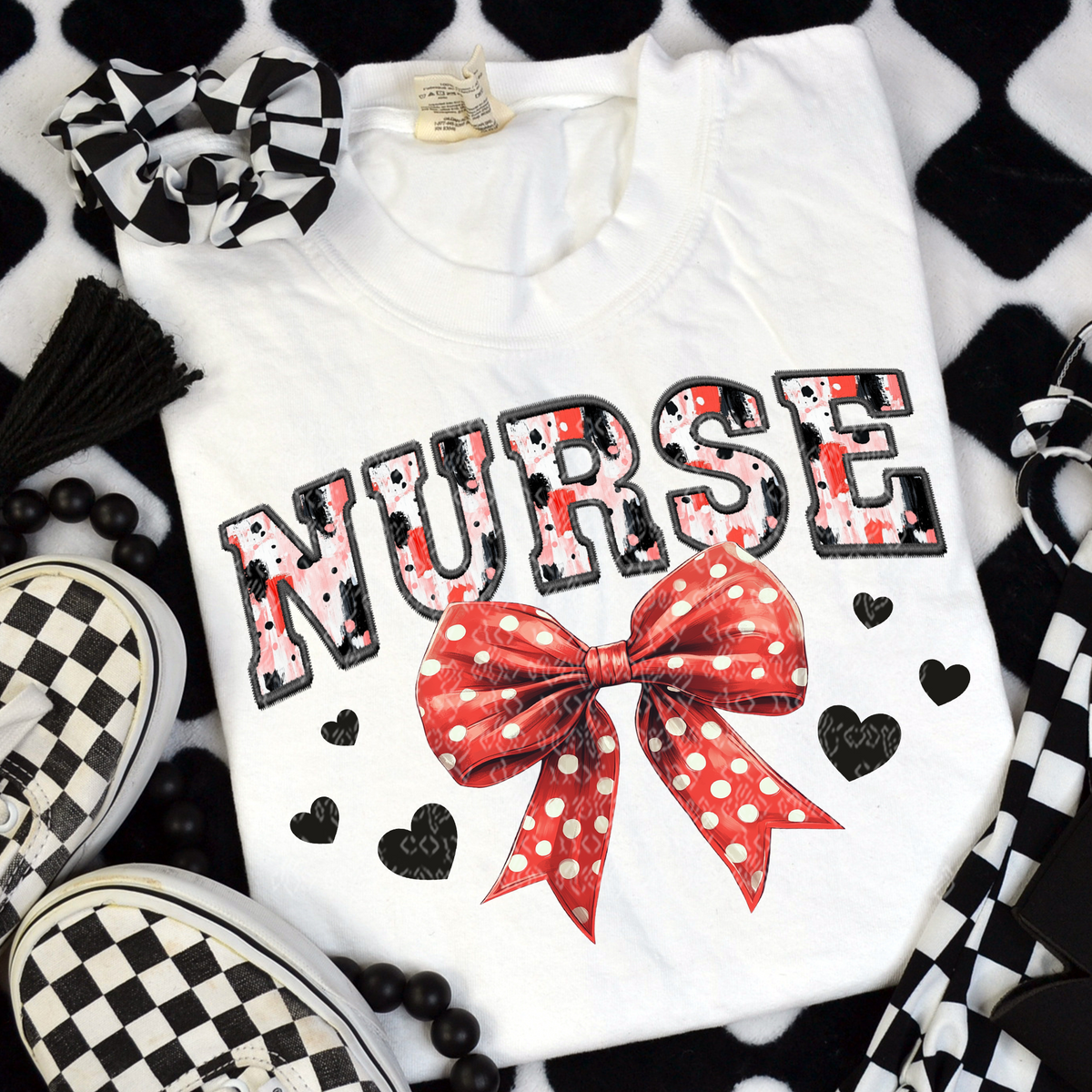 Nurse coquette bow (TTD) DTF transfer