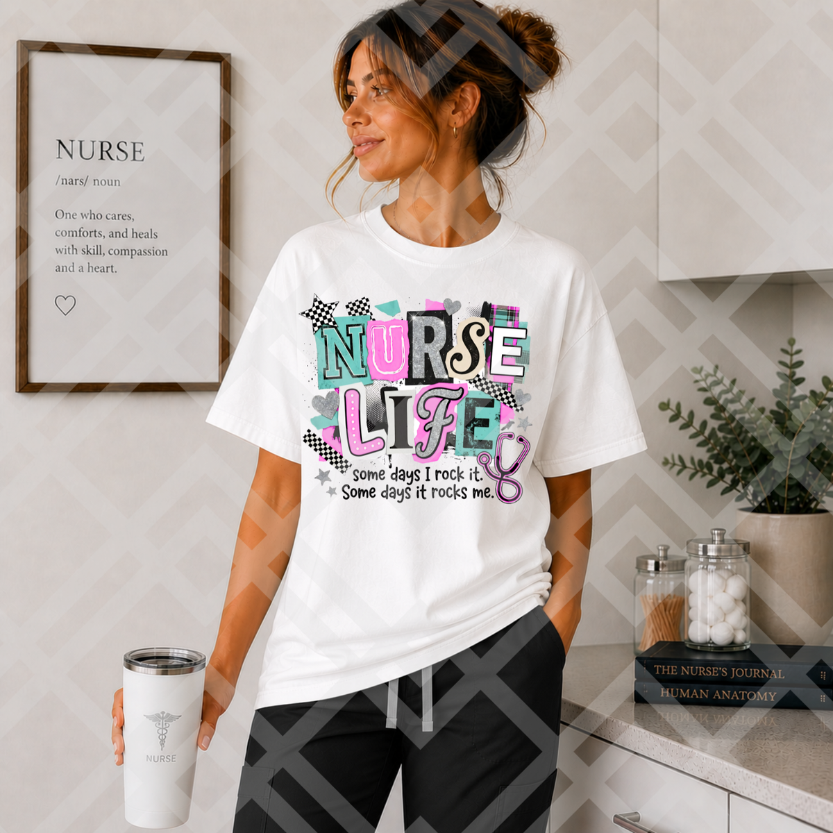 Nurse life bright neon magazine font (Parker) DTF Transfer