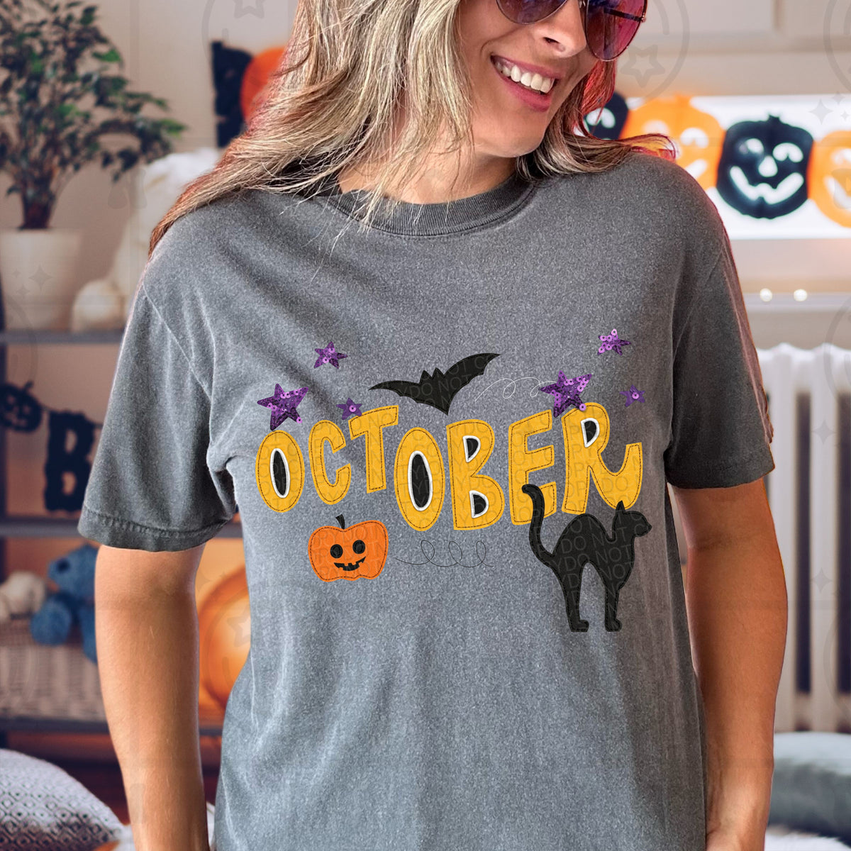 October yellow font (HW) DTF Transfer