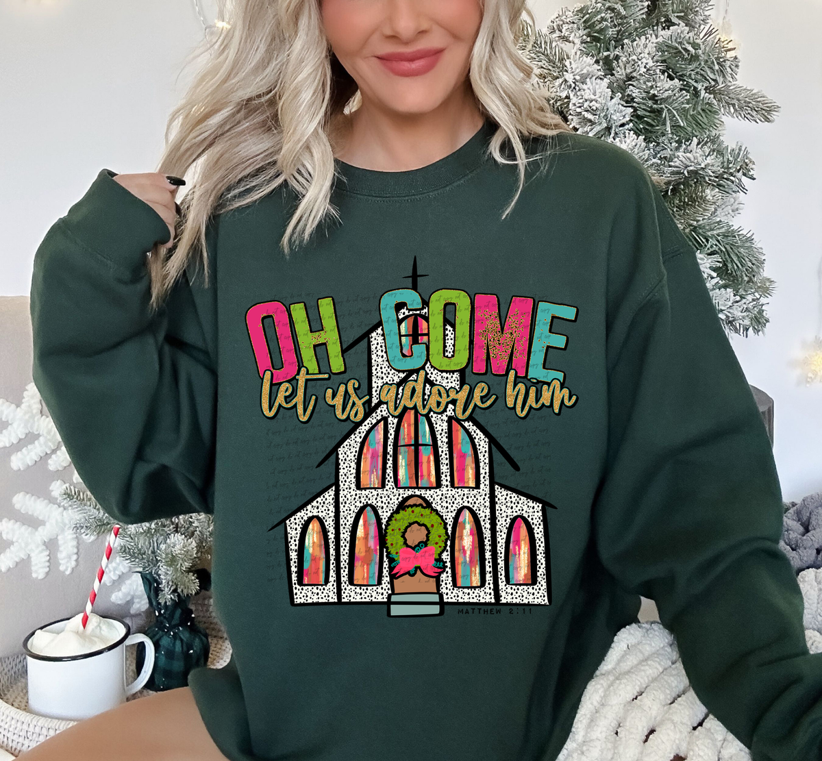 Oh Come Let Us Adore Him Church 69417 DTF transfer