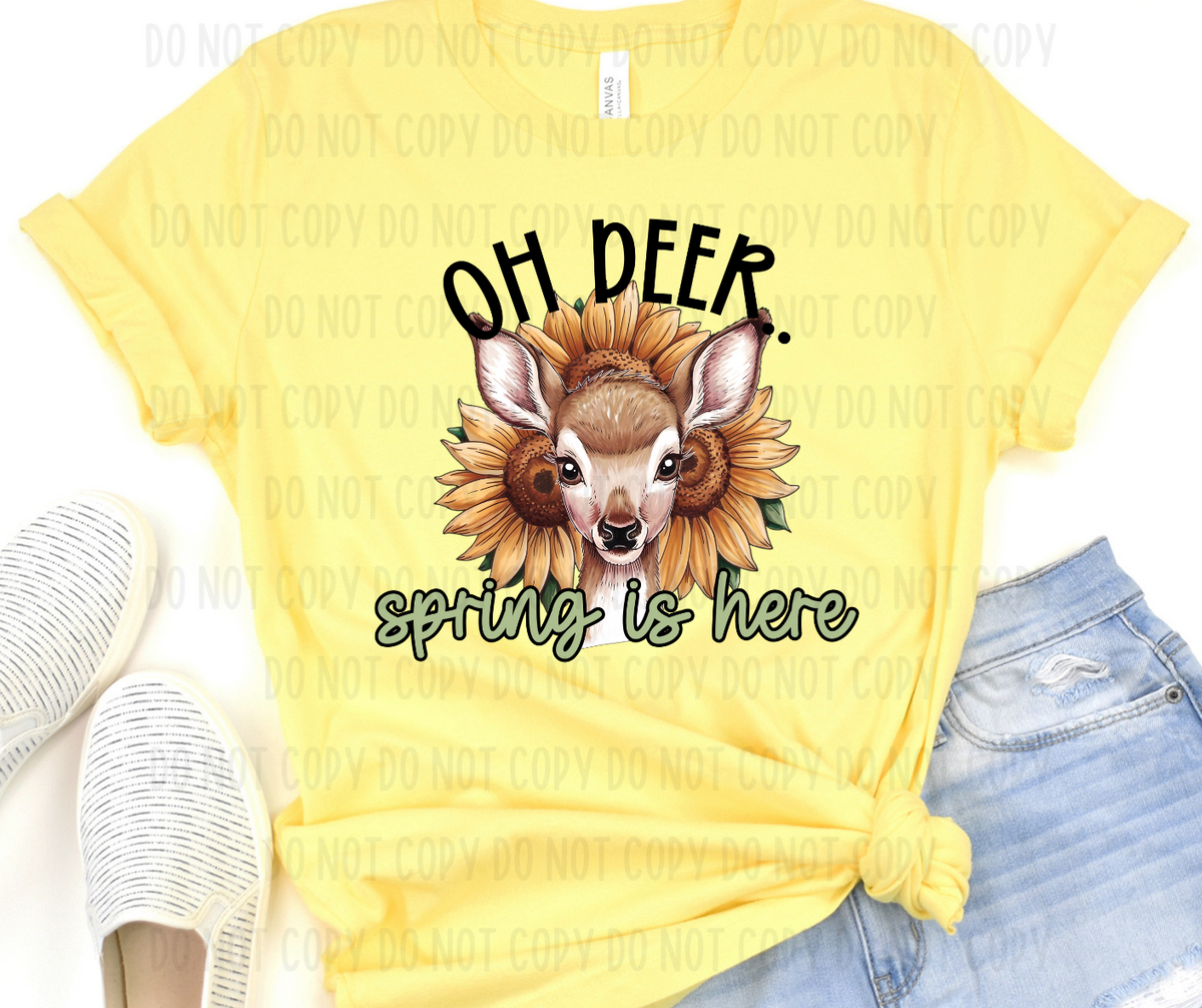 Oh deer, spring is here (canvista) DTF transfer