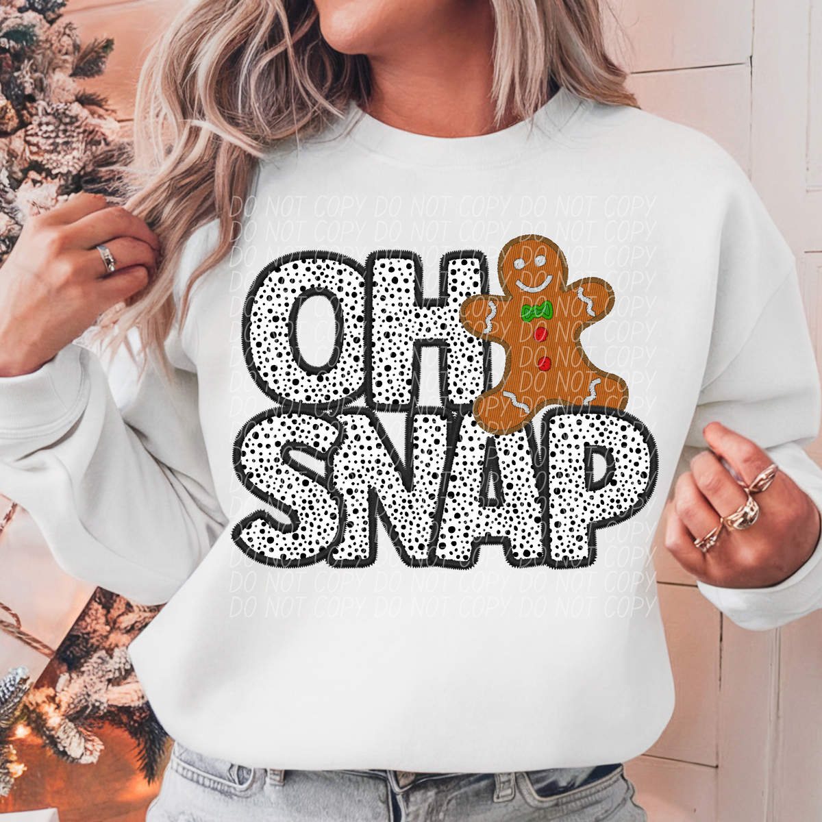 Oh Snap Gingerbread Black 66780 DTF transfer