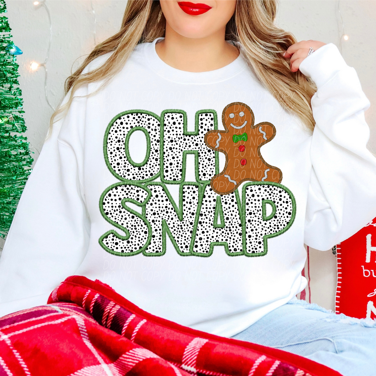 Oh Snap Gingerbread Green 66781 DTF transfer