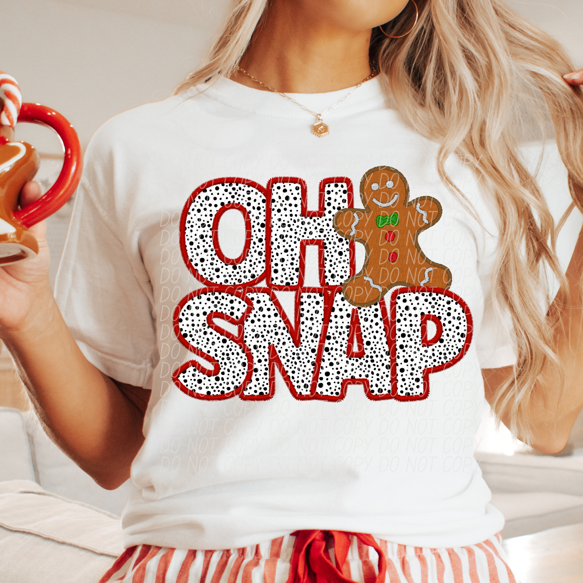 Oh Snap Gingerbread Red Font Outline 66787 DTF transfer