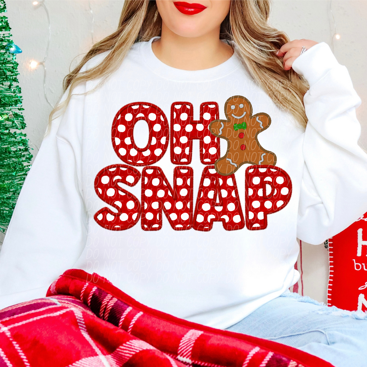 Oh Snap Gingerbread Red 66782 DTF transfer