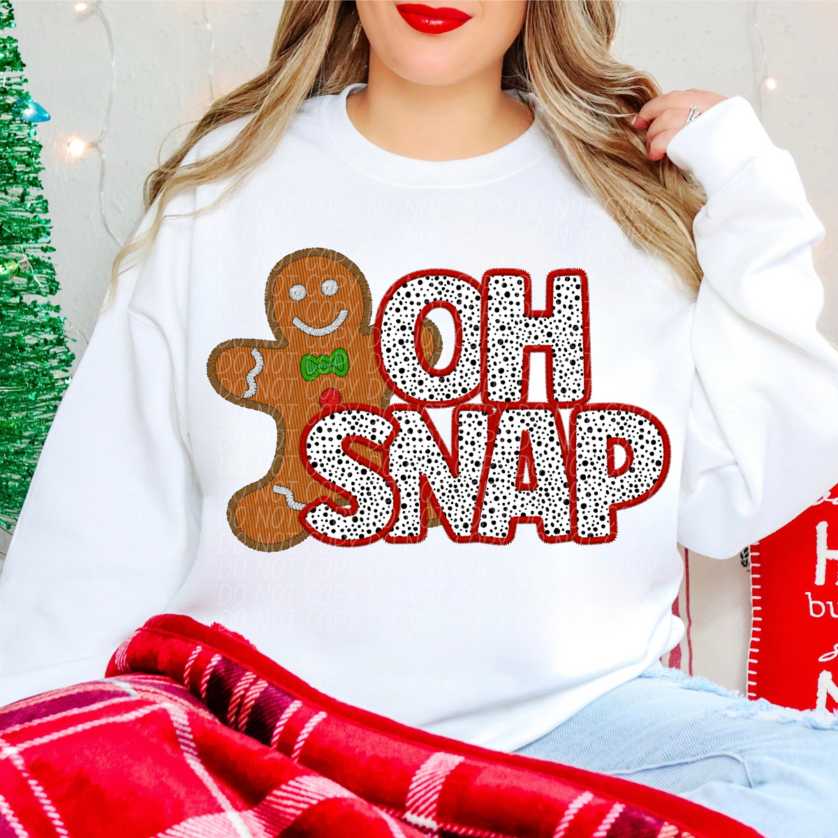 Oh Snap Gingerbread Red Font Outline 66784 DTF transfer