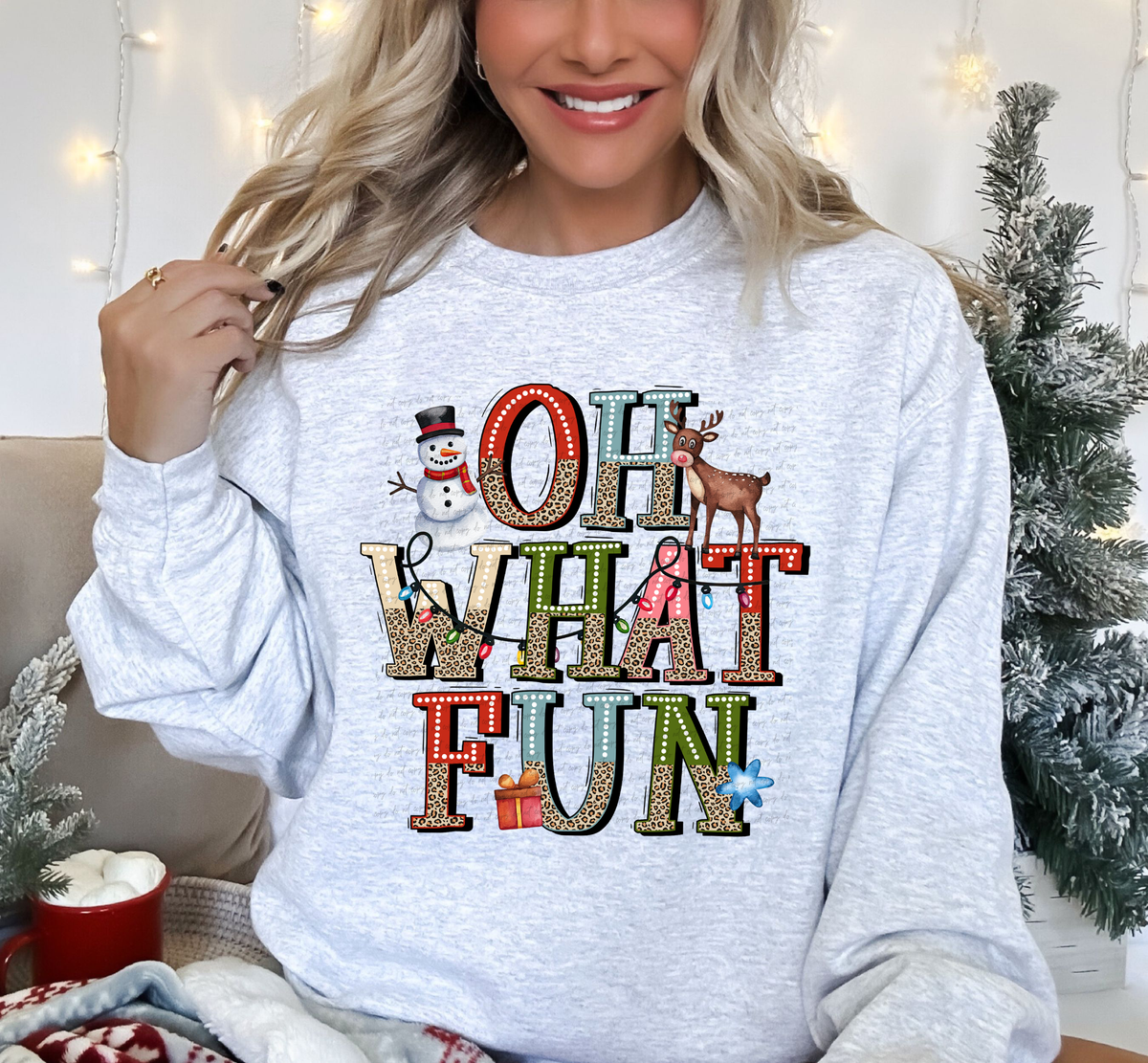 Oh What Fun Snowman Deer 69816 DTF transfer