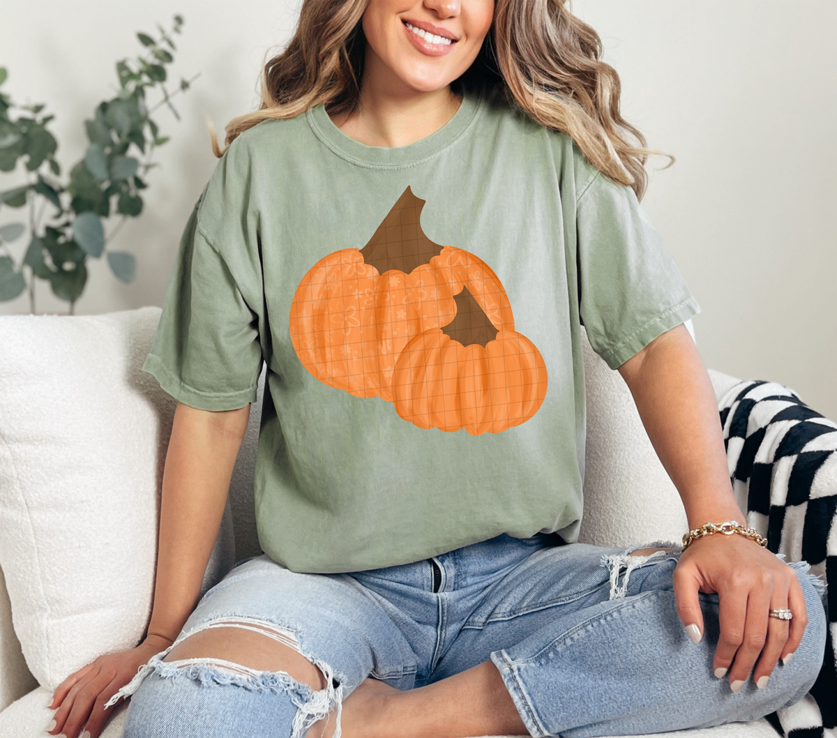 Orange pumpkin duo (Linda) DTF Transfer