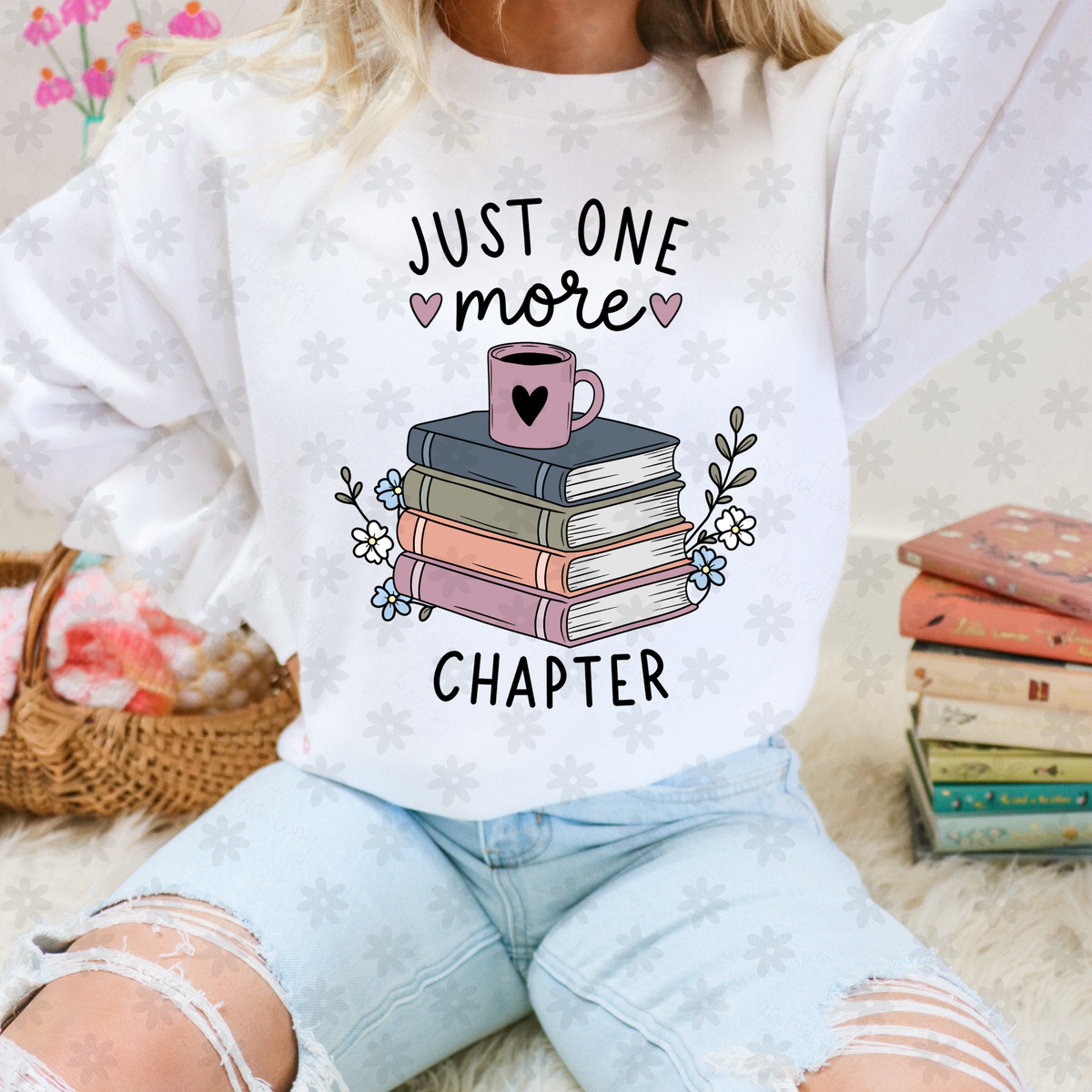 Just one more chapter book stack (Dyed) DTF Transfer